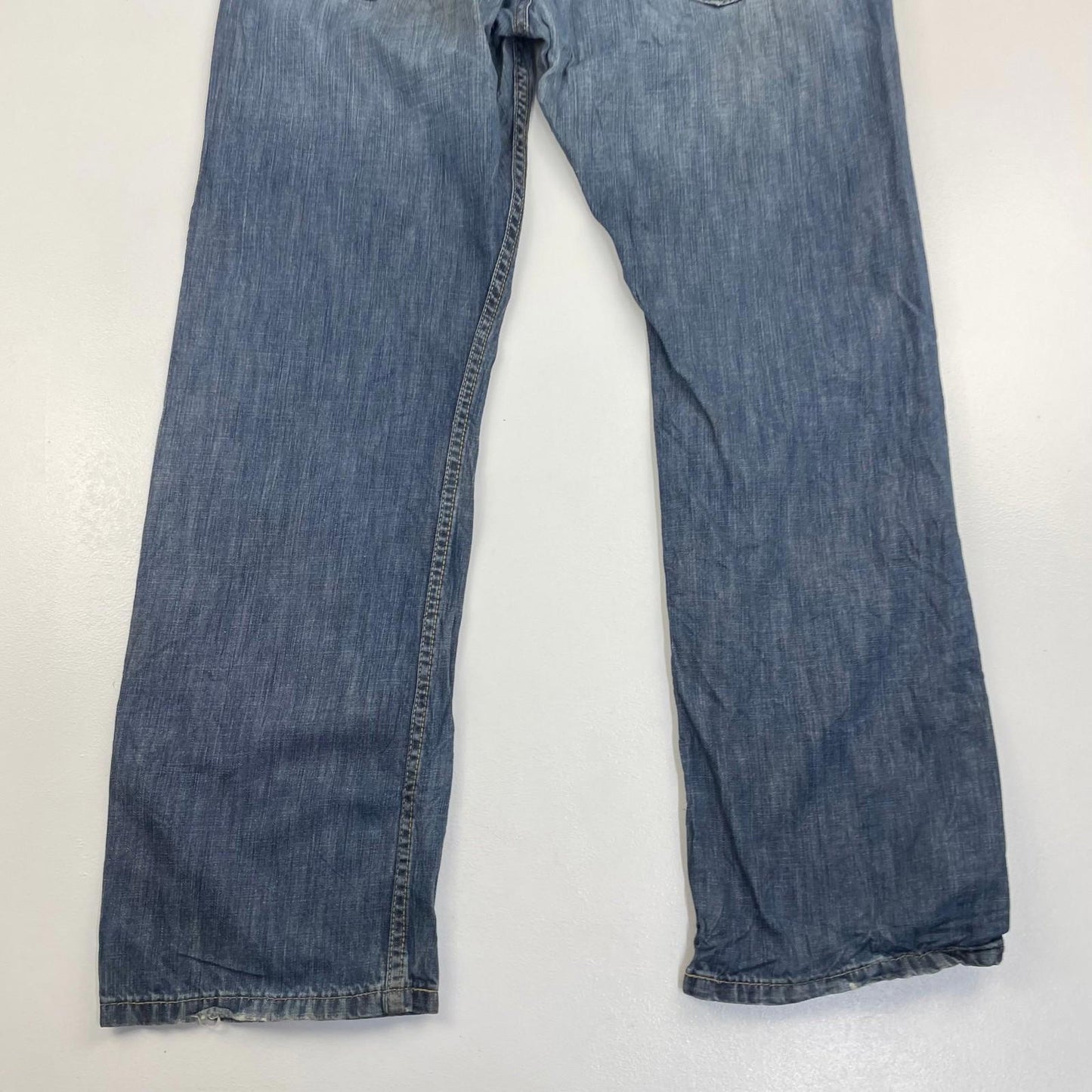 Levi's 514 Straight Leg Distressed Denim Blue Jeans Mens W36 L30