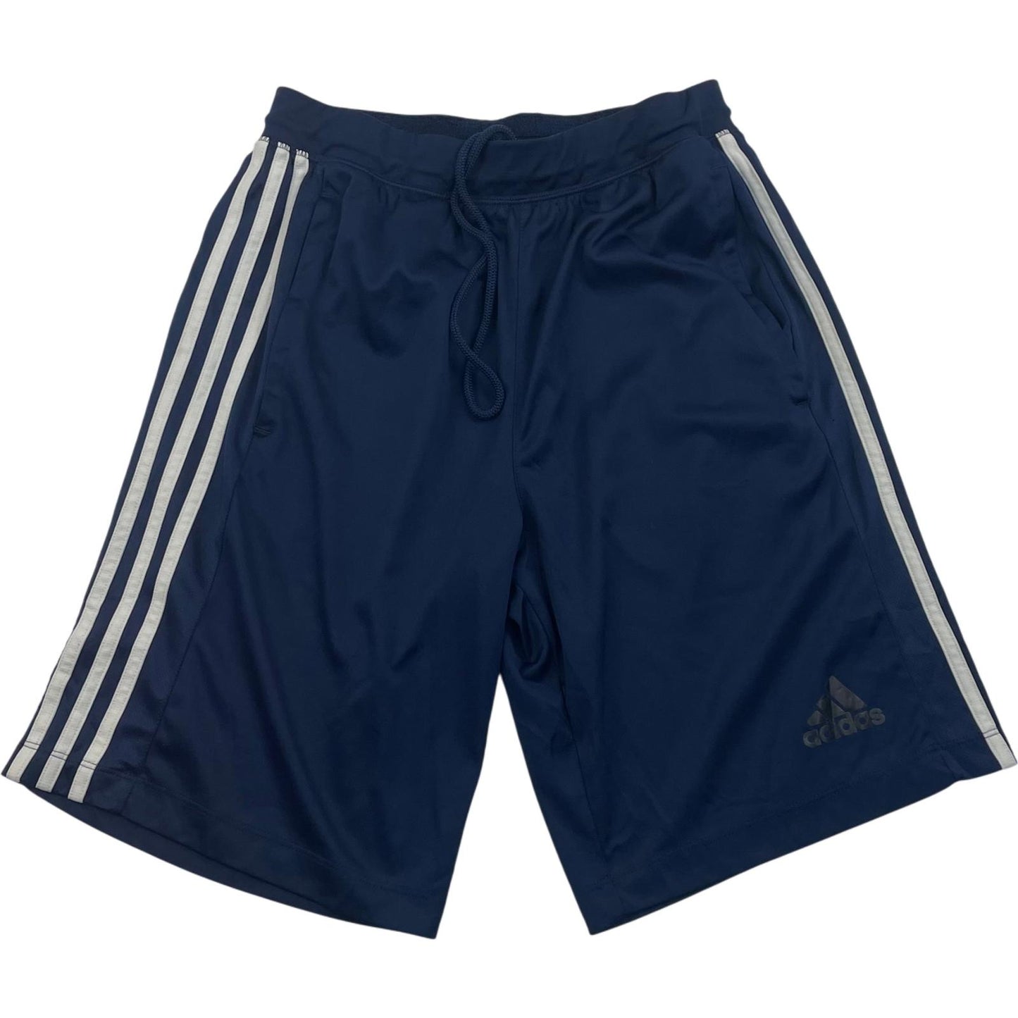 ADIDAS Climalite Shorts Athletic Striped Logo Blue Mens Small