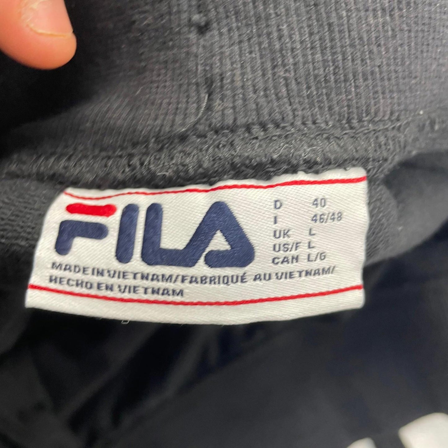FILA Jogger Sweatpants Drawstring Graphic Black Women L