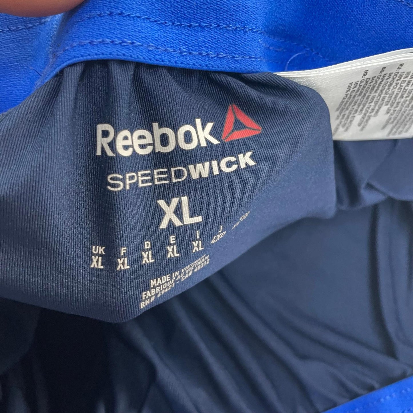 Reebok Speedwick Athletic Shorts Breathable Quick Dry Blue Mens XL