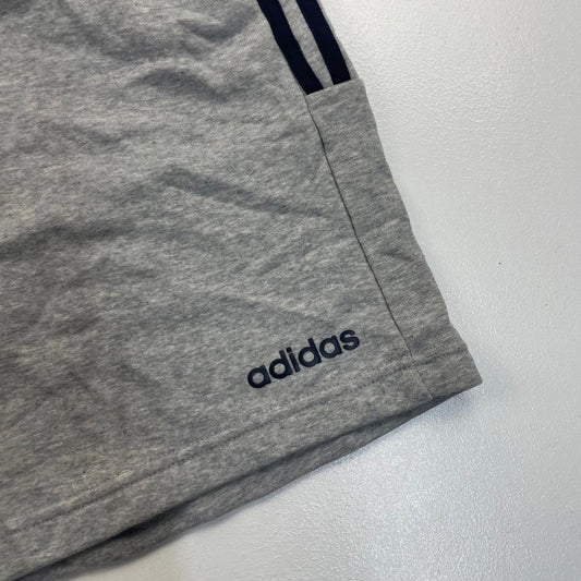 Adidas Activewear Shorts 3-Stripes Elastic Waist Grey Mens Small