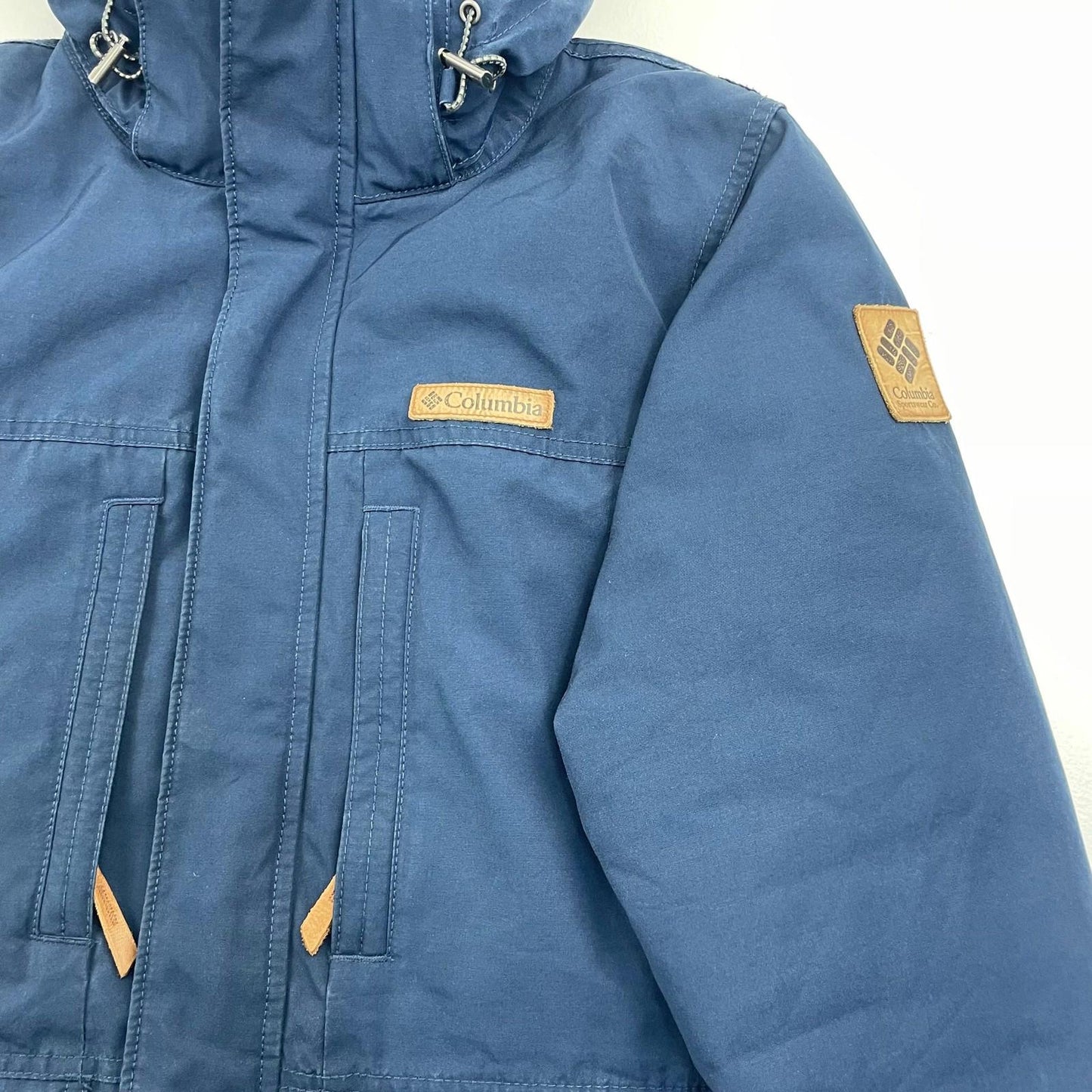 Columbia Jacket Coat Hooded Winter Padded Parka Blue Mens Small