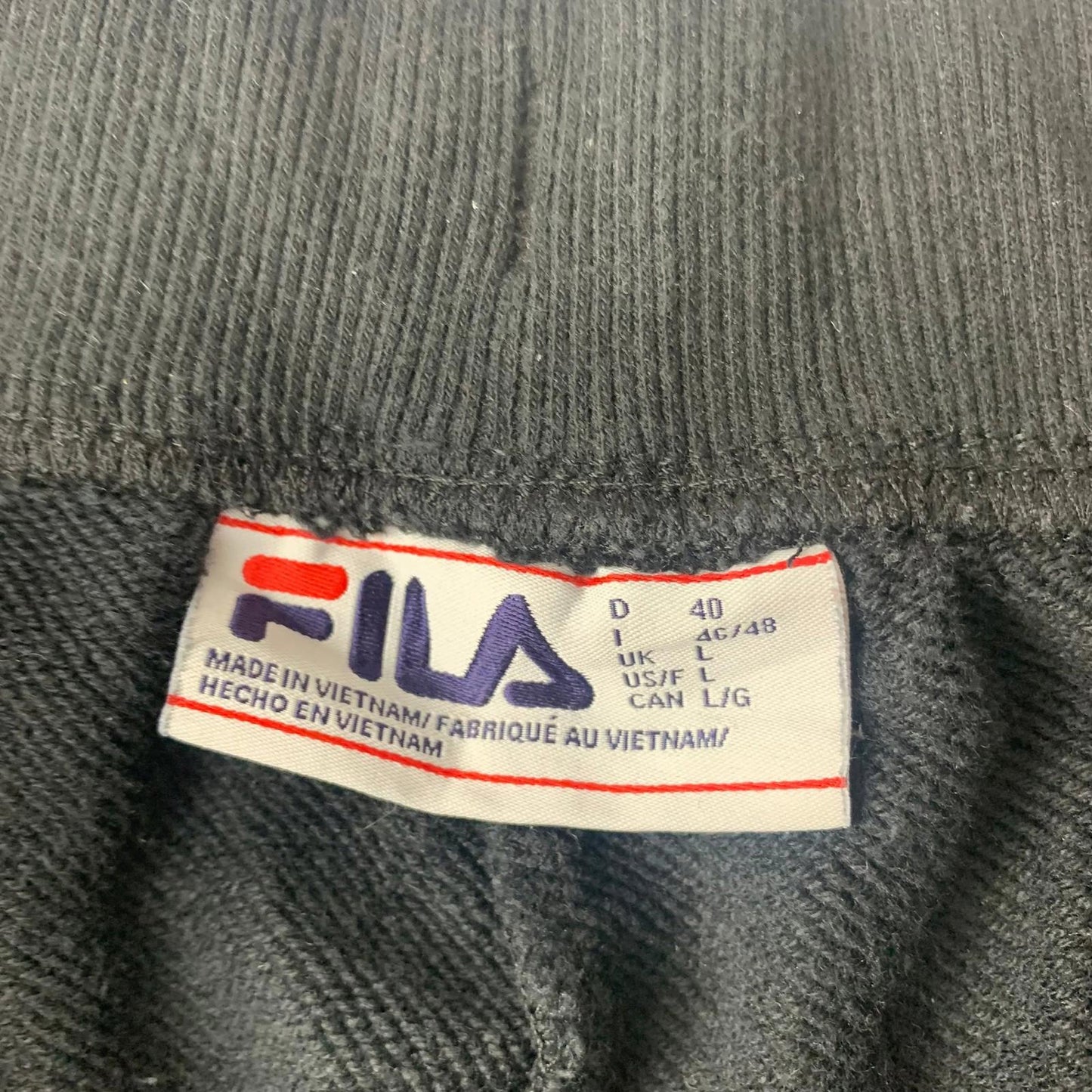 FILA Jogger Sweatpants Elastic Cuffs Black Women L