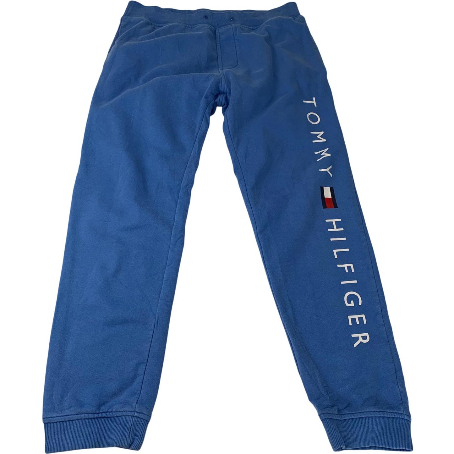 Tommy Hilfiger Jogger Sweatpants Logo Print Blue Womens Medium