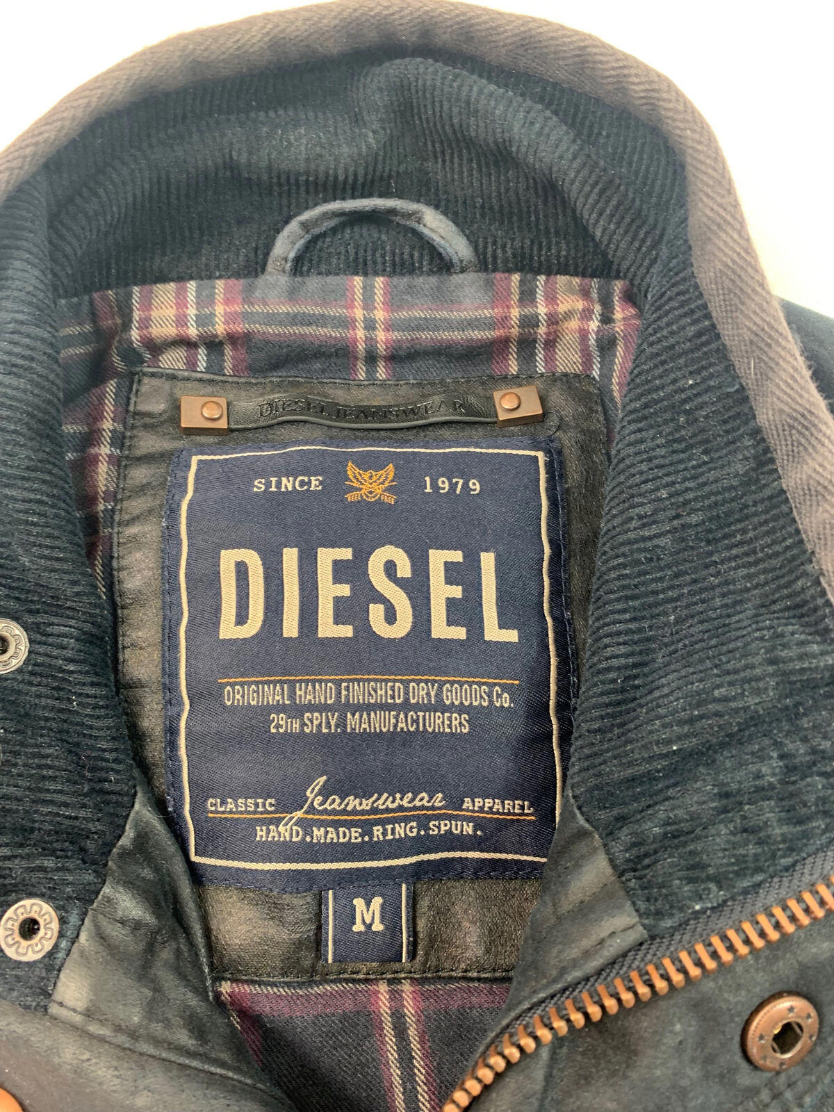Mens Diesel Waxed Cotton Style Utility Jacket / Medium / Black / Versatile