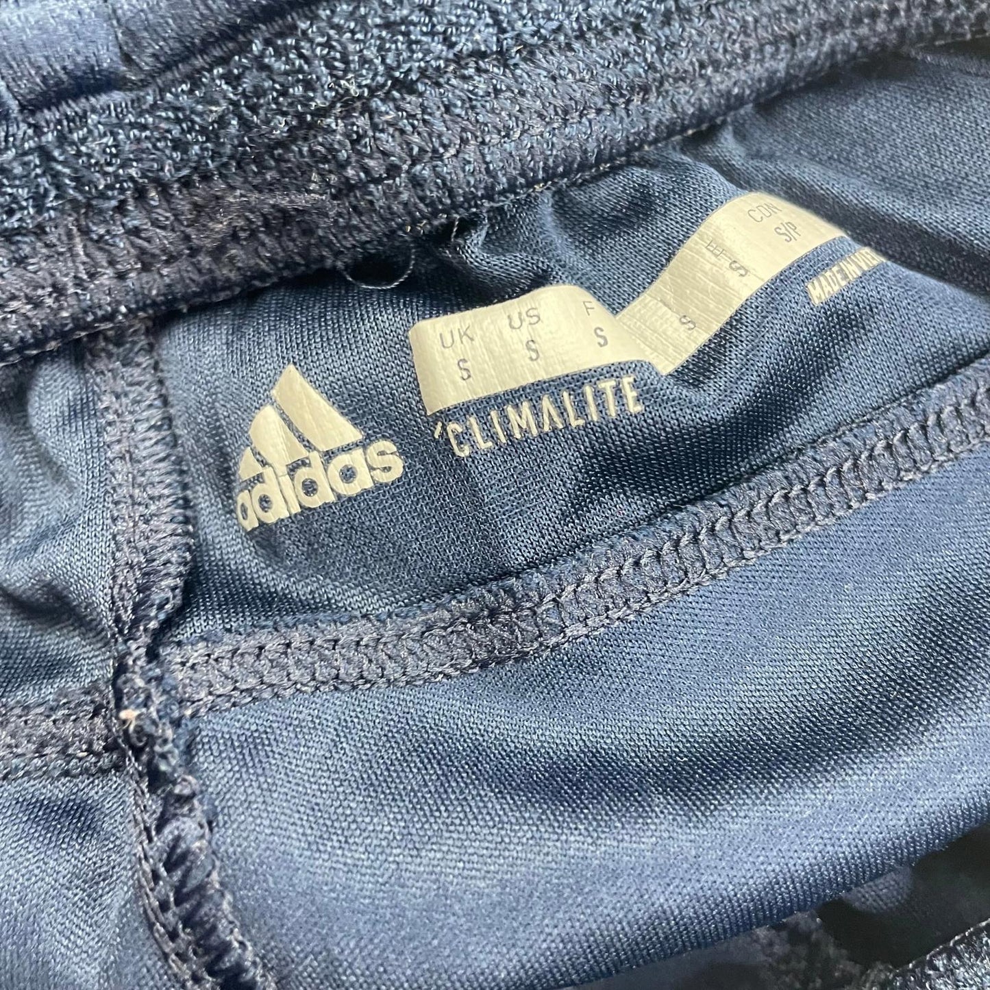 ADIDAS Climalite Shorts Athletic Striped Logo Blue Mens Small
