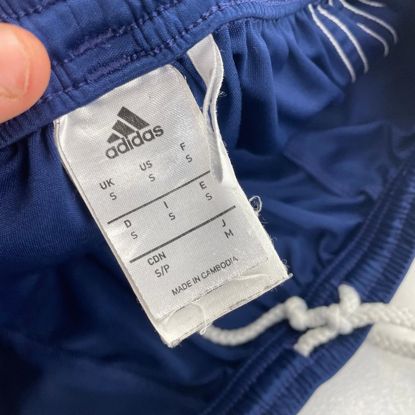 ADIDAS Athletic Shorts Classic Drawstring Blue White Men's Size S