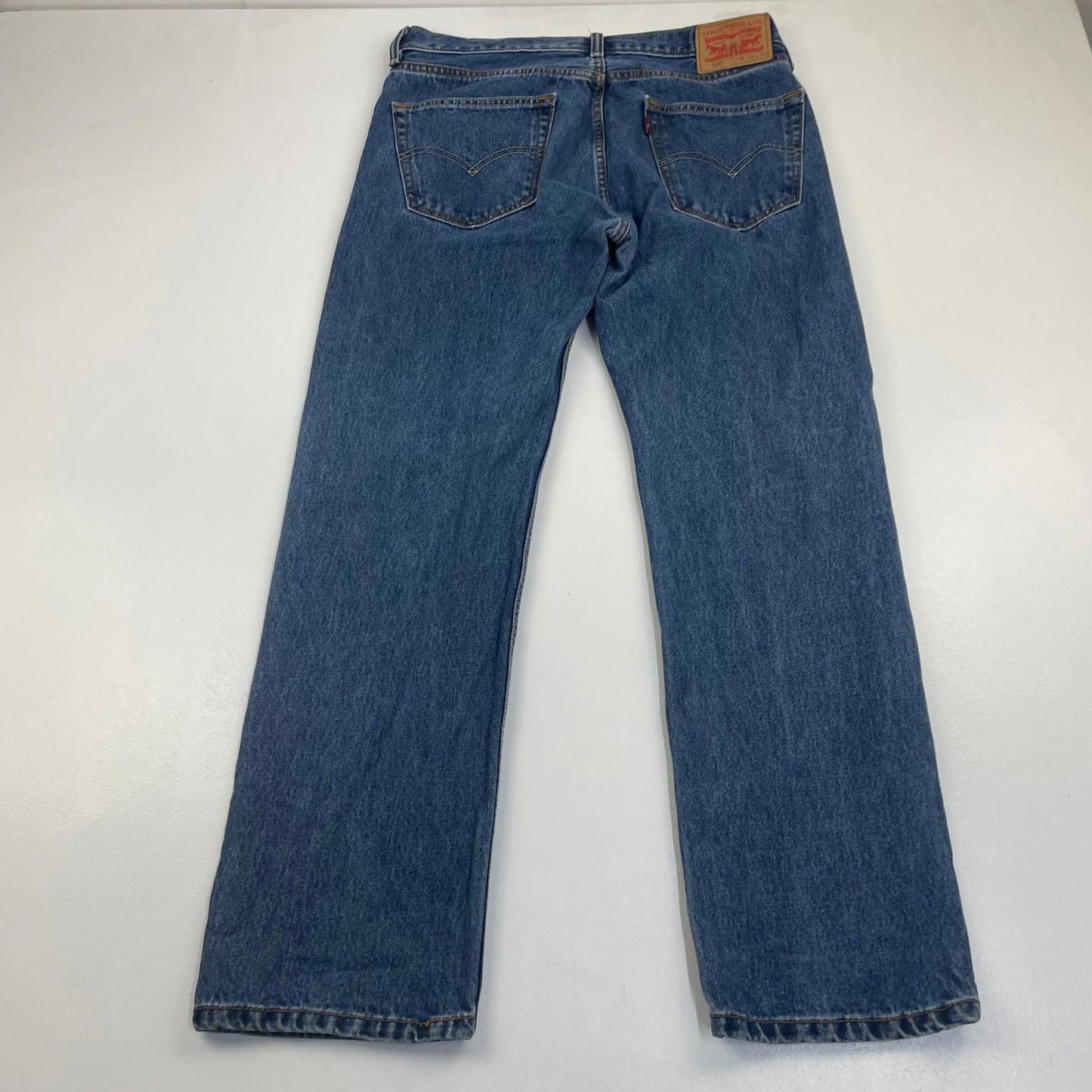 Levi's 505 Jeans Straight Fit Dark Wash Denim Classic Blue Mens W33 L30