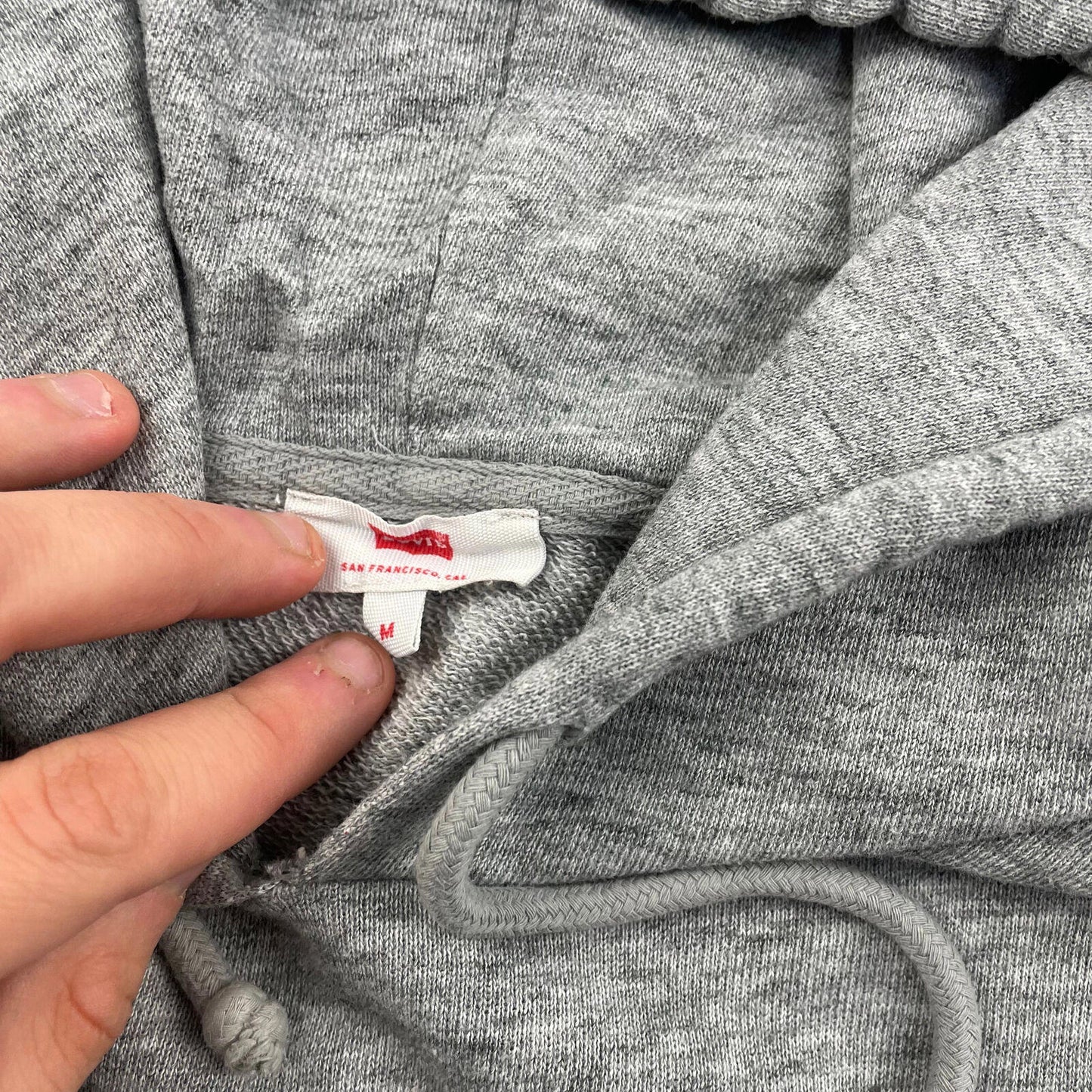 Women’s Levi’s Oversized Grey Spellout Hoodie , Size M