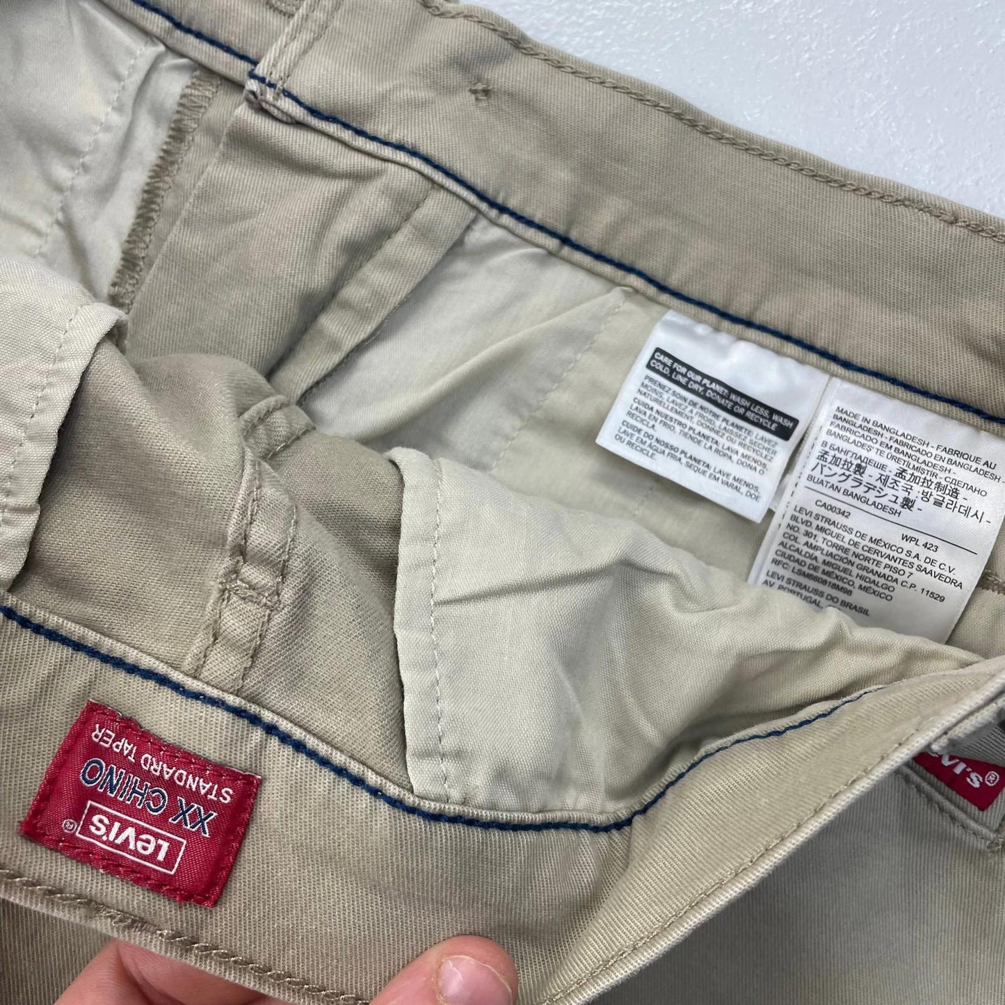 Levi's XX Chino Standard Fit Trousers Casual Beige Mens W29 L30