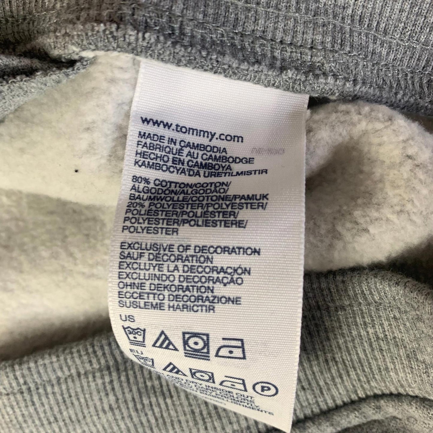 Tommy Hilfiger Sweatpants Joggers Grey Ribbed Cuffs Drawstring Women Large