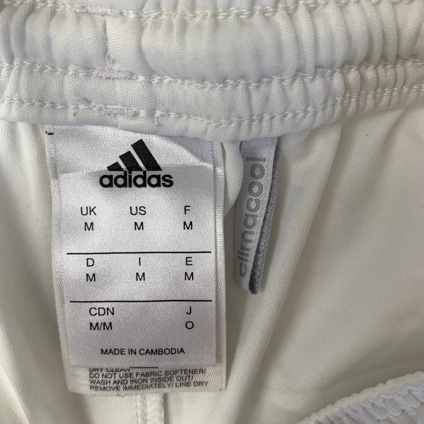 ADIDAS ClimaCool Athletic Shorts White Striped Breathable Mens M