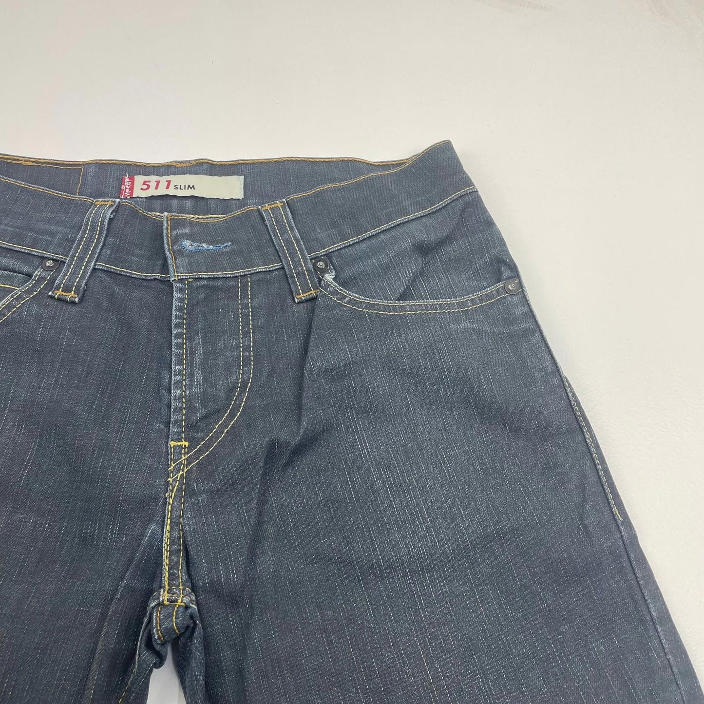 Levi's 511 Slim Jeans Classic Dark Blue Riveted Stitch UK 10 W31 L26