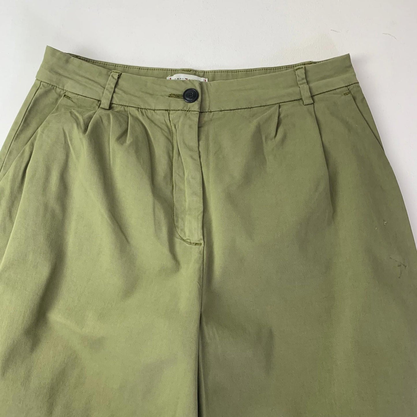 Tommy Hilfiger Trousers Straight Olive Green Women UK 8