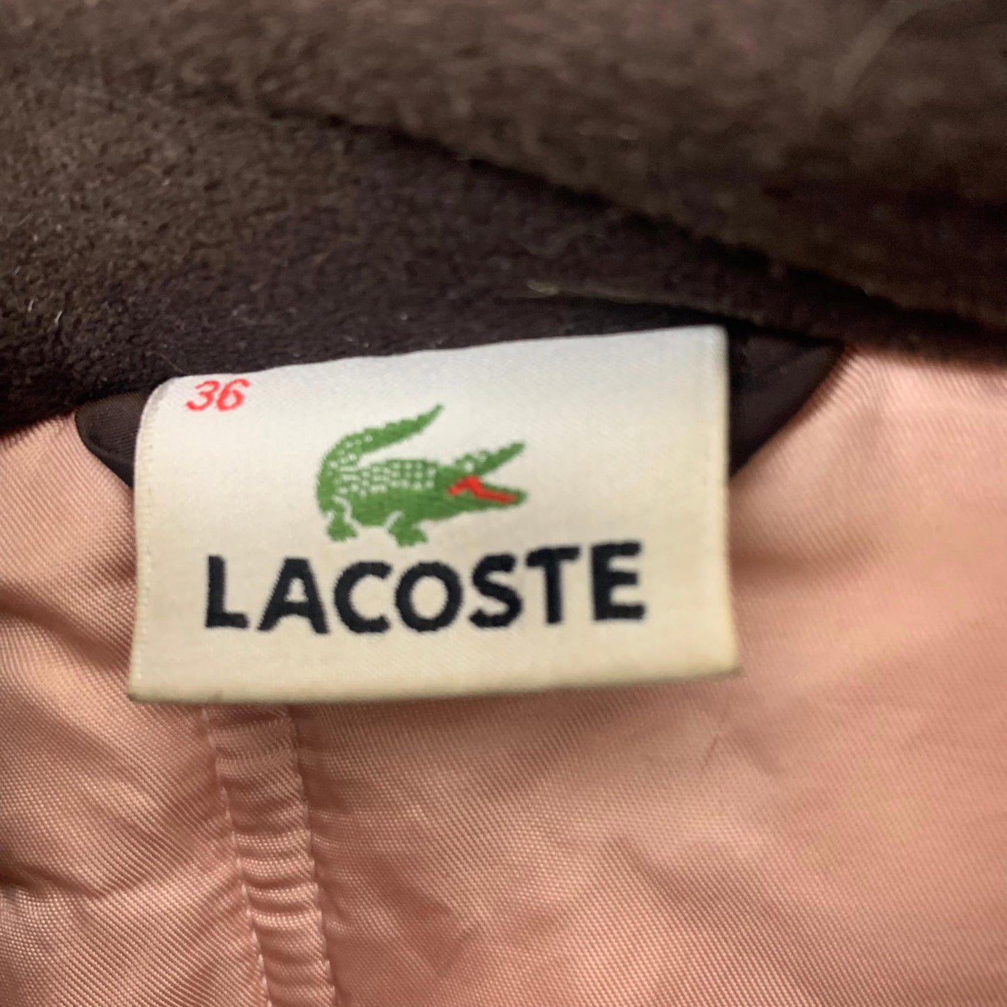 Women’s LACOSTE Puffer Jacket / Metallic Brown / Size 36 / Uk 8 / Removable Hood