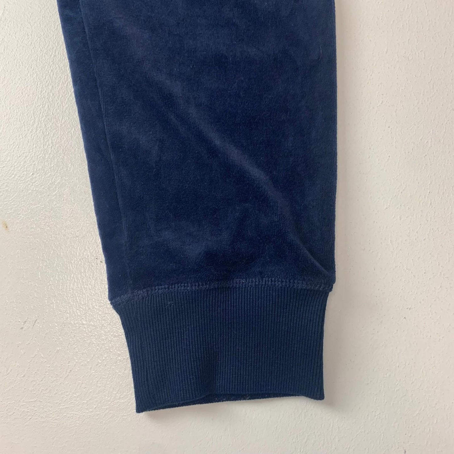 Calvin Klein Jogger Sweatpants Velour Ribbed Cuffs Navy Blue Women XL