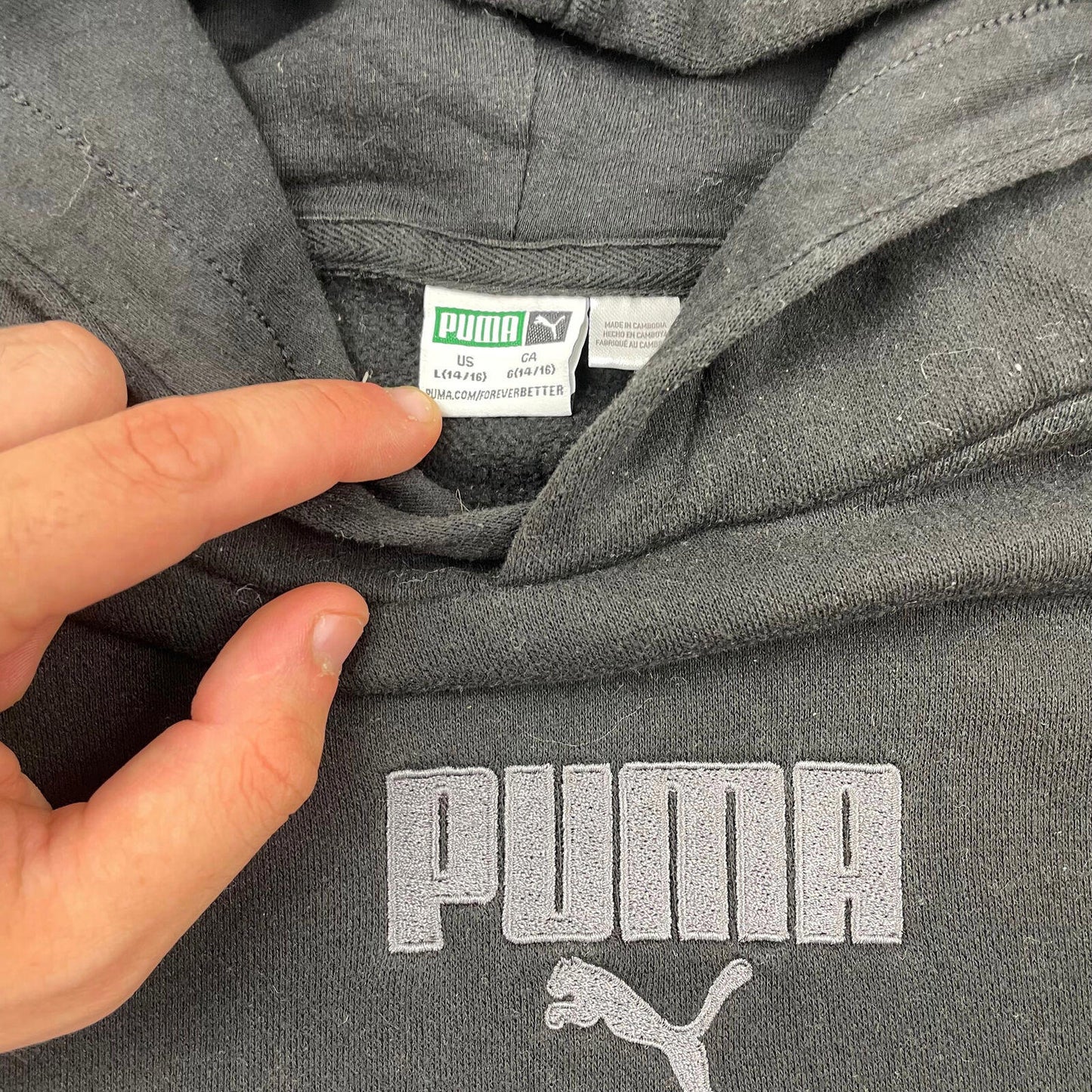 Women’s Black PUMA Hoodie Sweatshirt , Size Medium