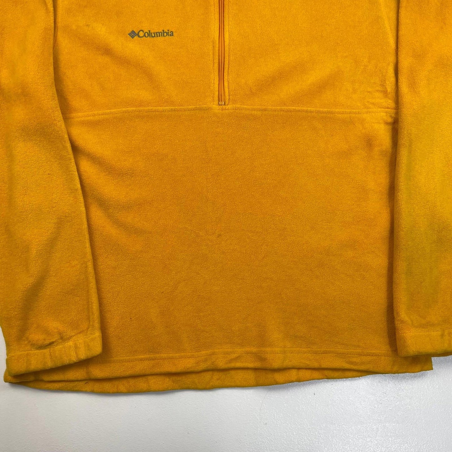 COLUMBIA Fleece Jacket Half Zip Pullover Yellow Mens Size L
