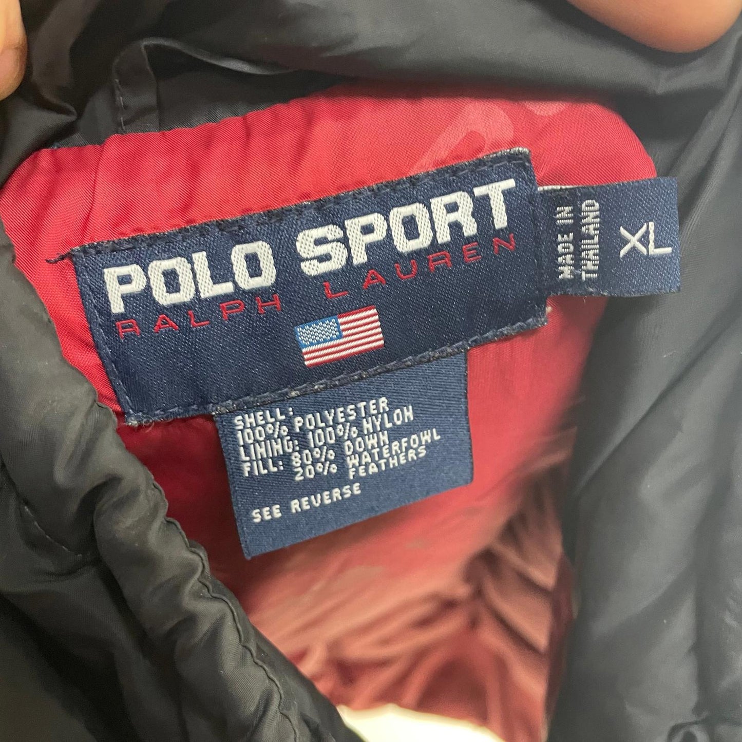 RALPH LAUREN Polo Sport Puffer Jacket Quilted Black Warm Mens XL