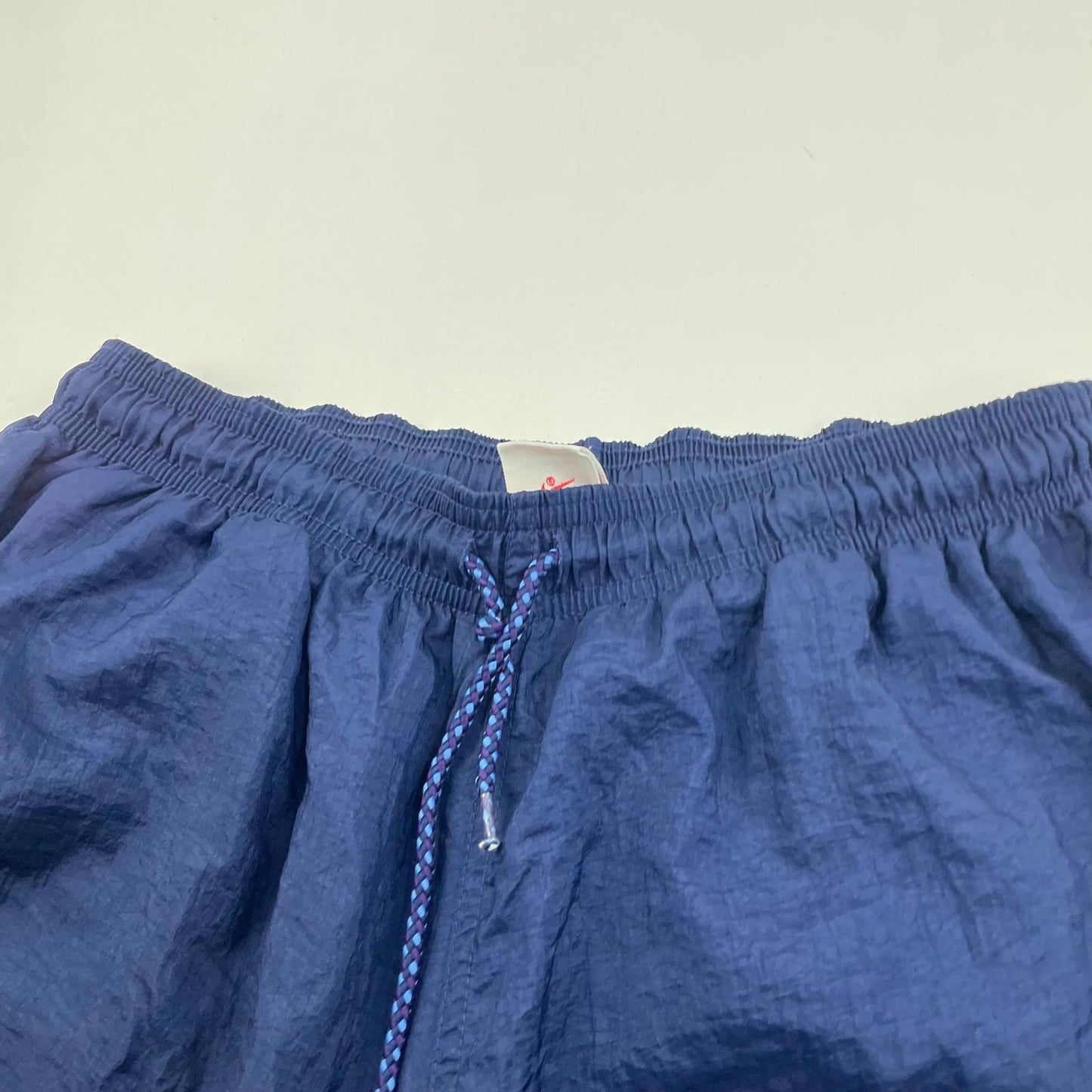 NIKE Swim Shorts Blue Elastic Waist Logo Mens Medium
