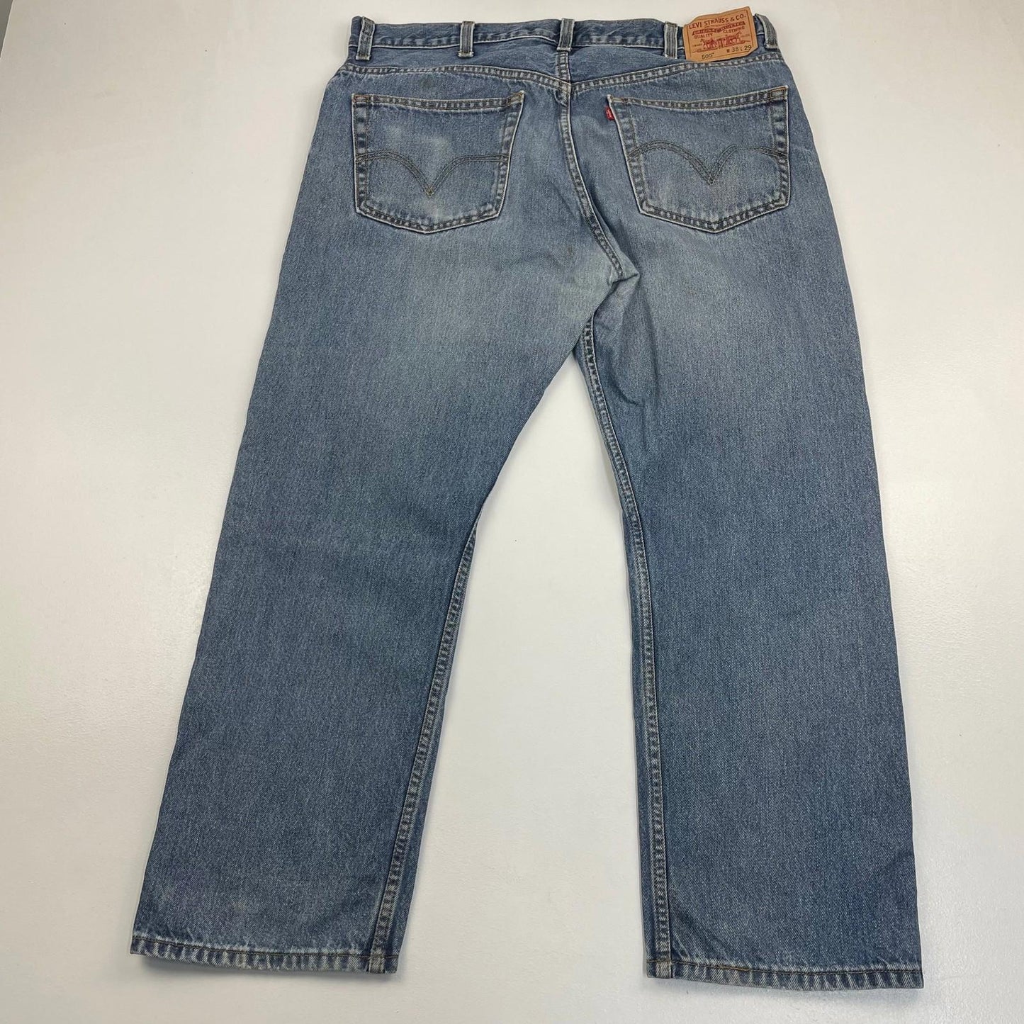 LEVI'S 505 Jeans Regular Straight Mid Wash 90s Denim Trousers Mens W38 L29