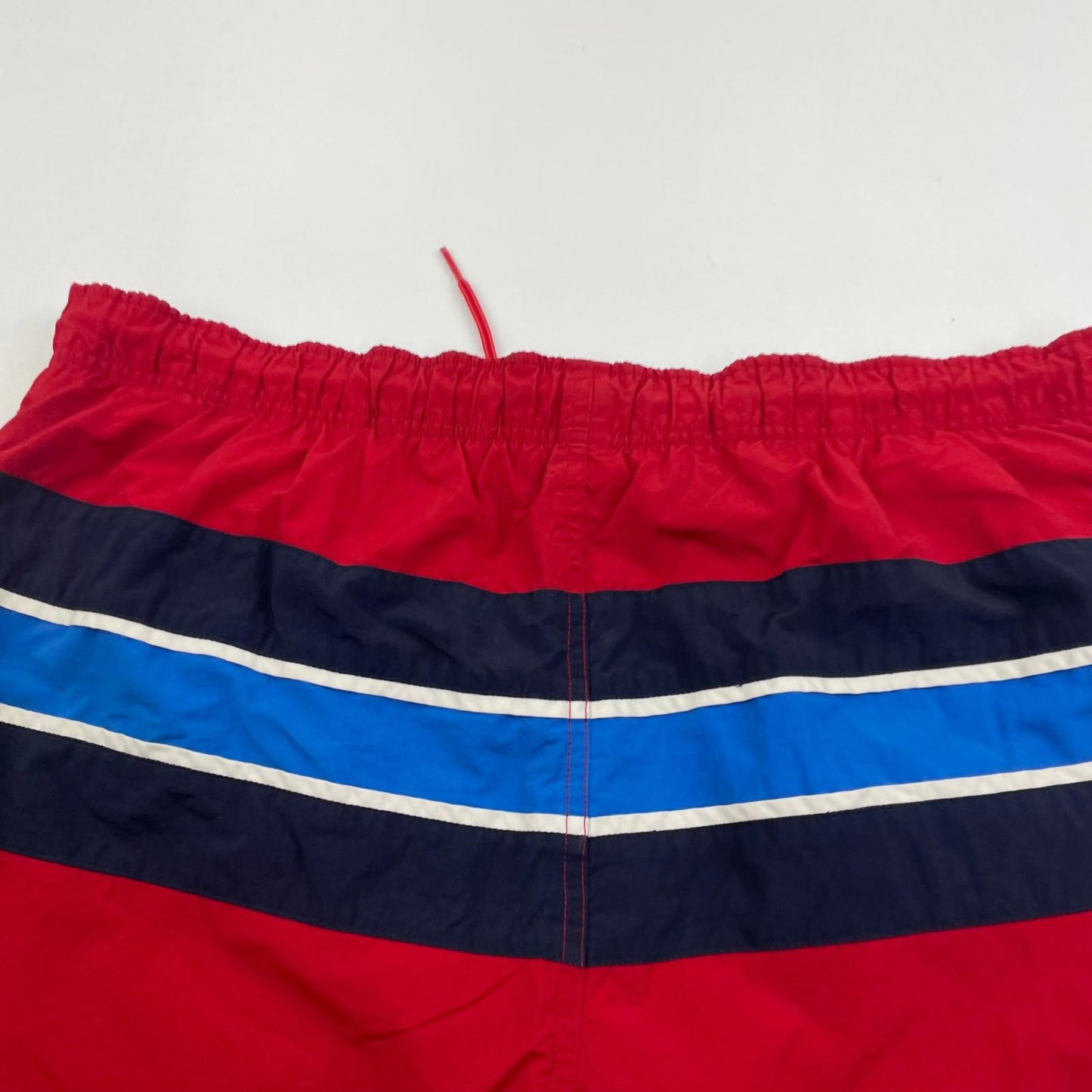 NAUTICA Swim Shorts Red Blue Striped Drawstring Mens Large L