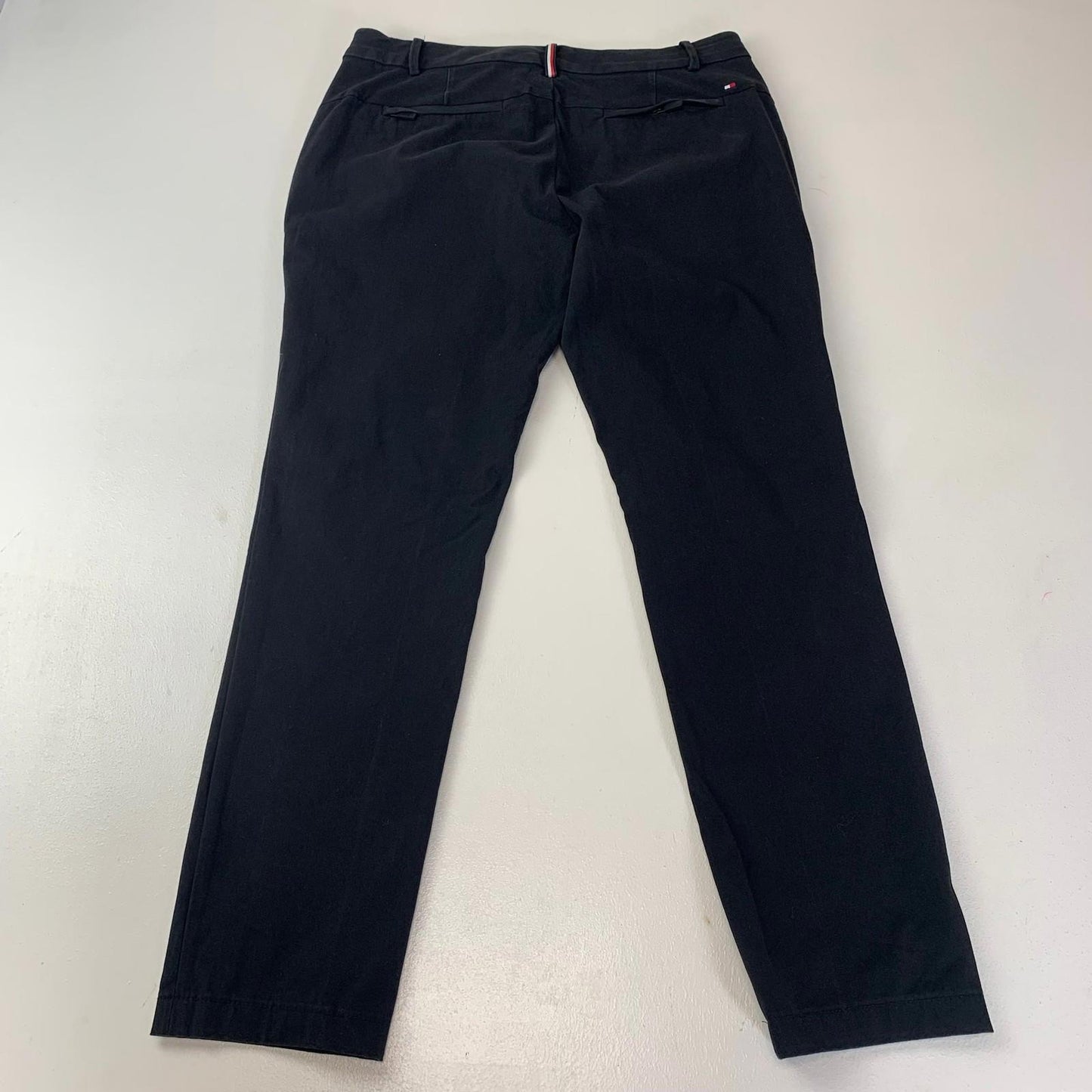 Tommy Hilfiger Trousers Straight Leg Zip Pockets Black Women UK 14