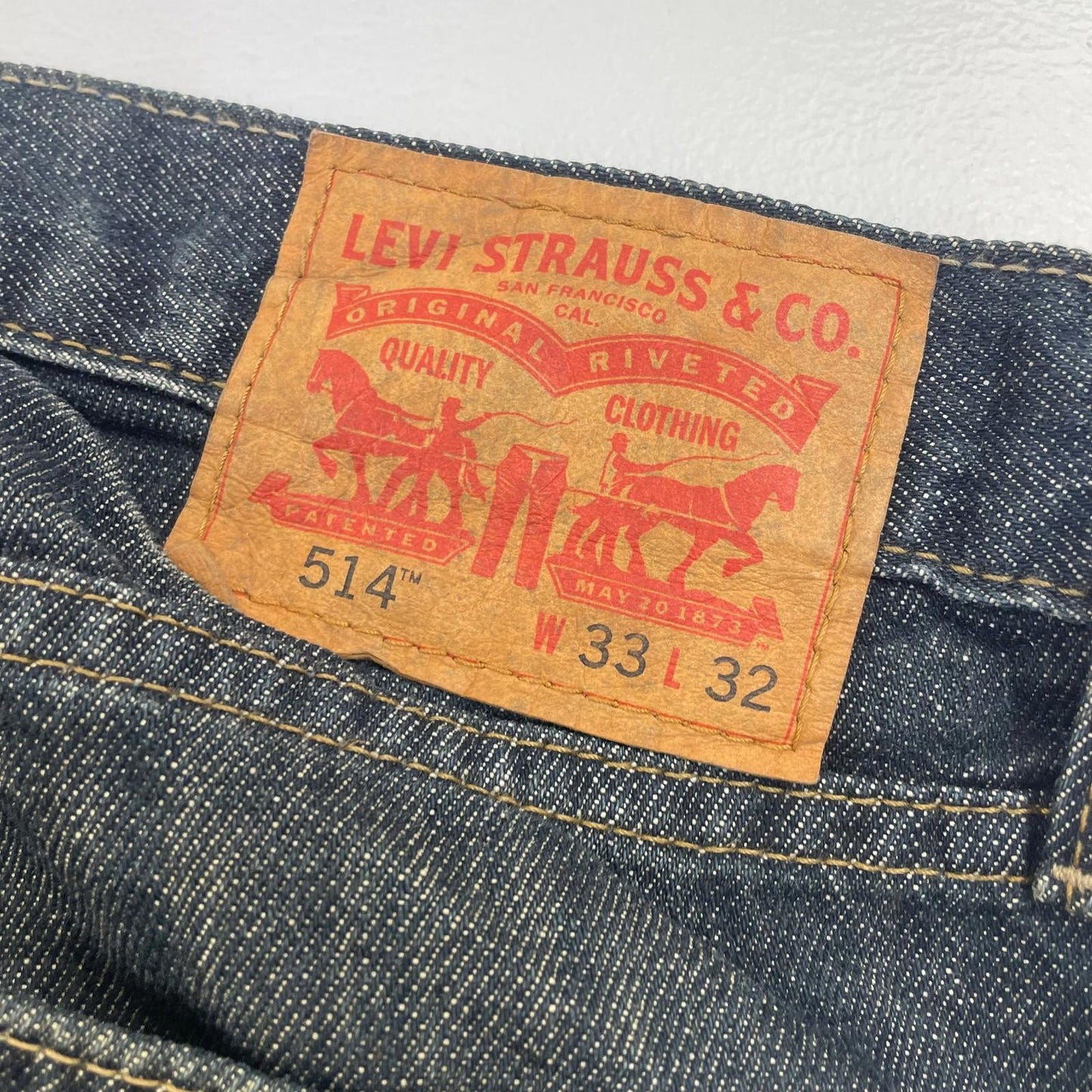 LEVI'S 514 Straight Leg Mid Wash Denim Jeans Classic Casual Blue Mens 33 X 32