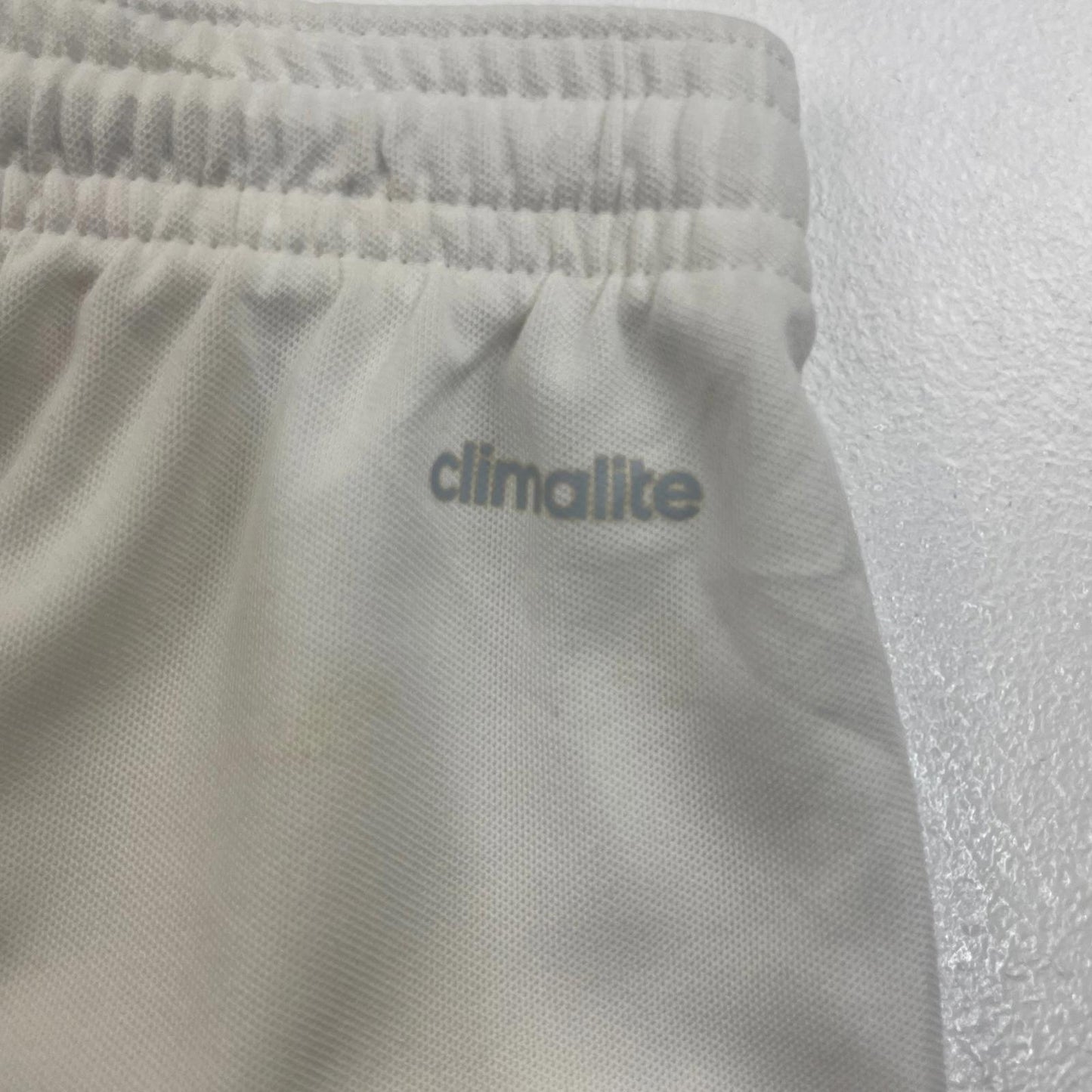 ADIDAS Climalite Athletic Shorts Lightweight Elastic Waist White Boys 13-14