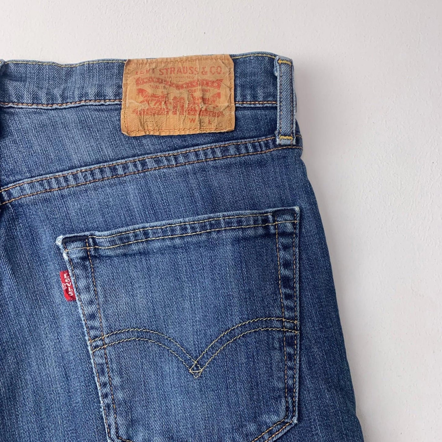 Levi's Denim Shorts Distressed Casual Blue Mens W32
