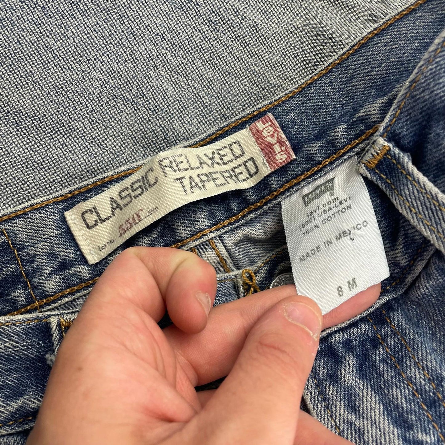 LEVI'S 550 Jeans Classic Relaxed Tapered Blue Denim Women's UK 8 M