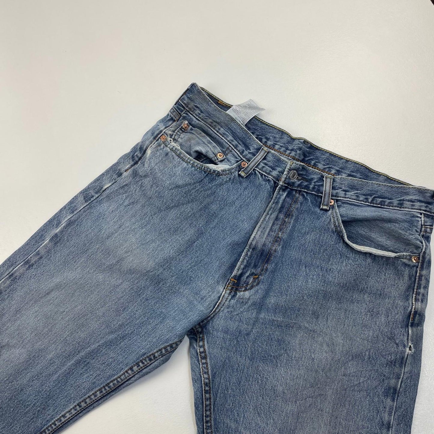 LEVI'S 505 Jeans Classic Straight Fit Vintage Blue Denim Mens W36 L30
