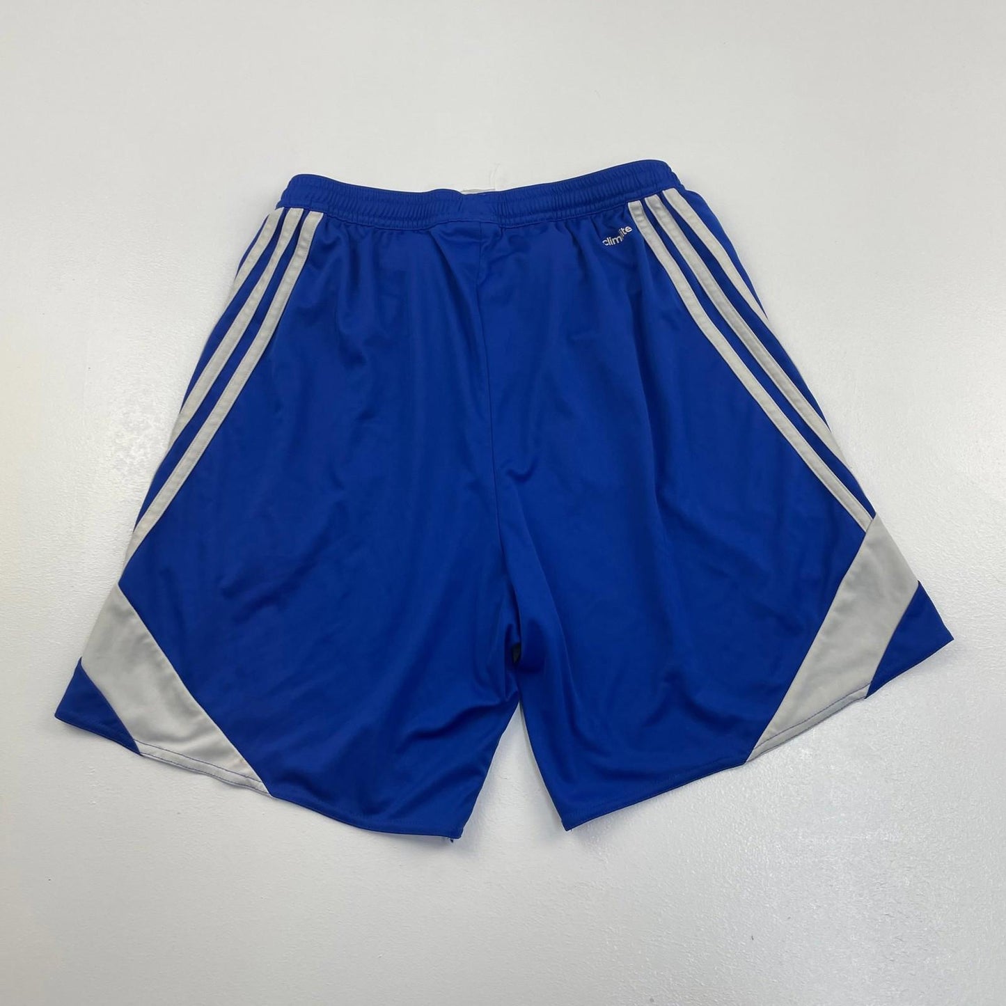 ADIDAS Athletic Shorts Blue White Stripe Mens Medium UK M