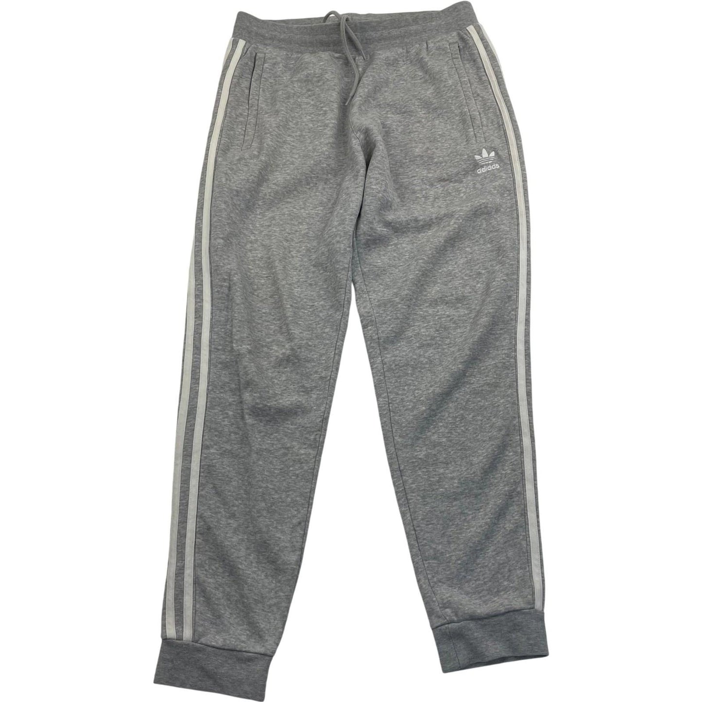 Adidas Jogger Sweatpants Side Stripe Logo Grey Mens L