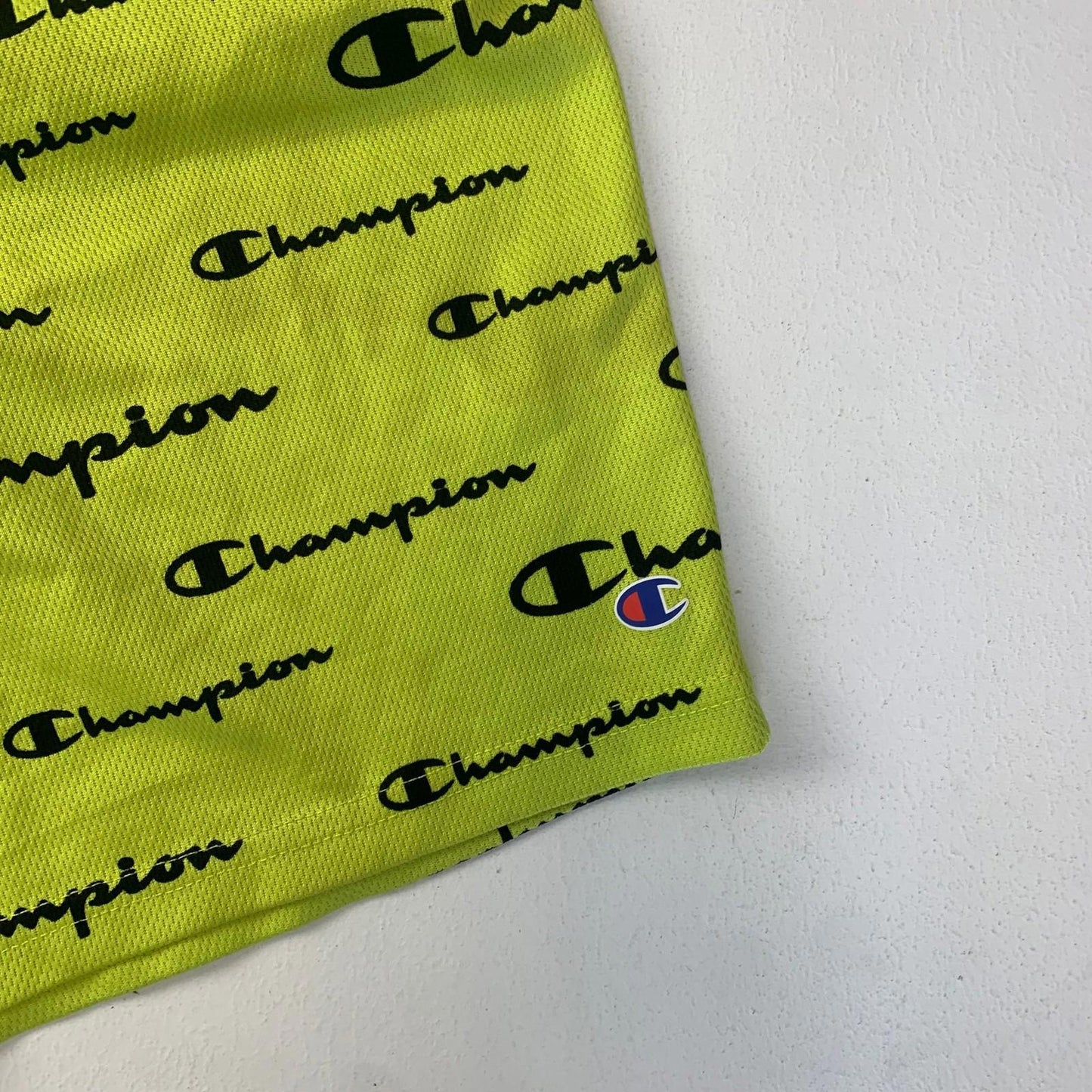 Champion Athletic Shorts Bold Logo Print Yellow Boys 18/20