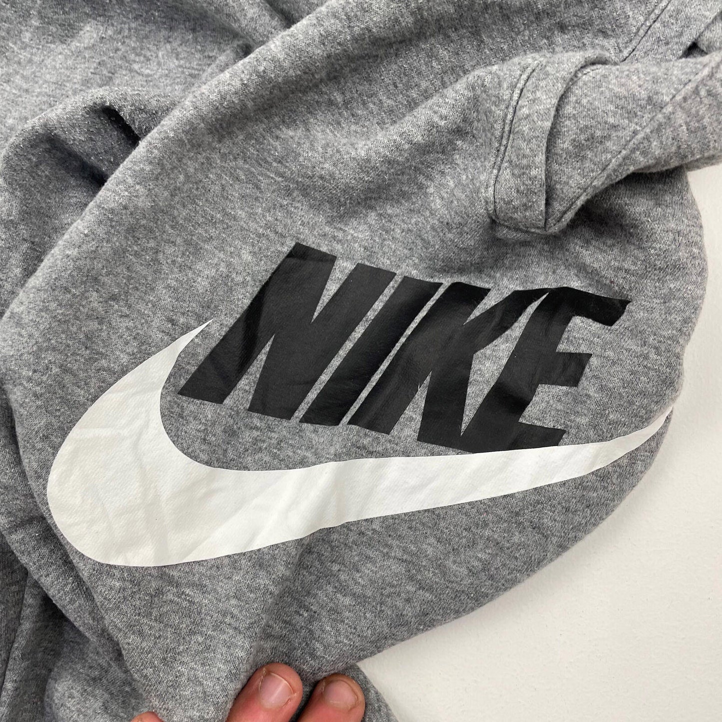 Boys NIKE Youth Grey Joggers , Big Logo , Size Youth L