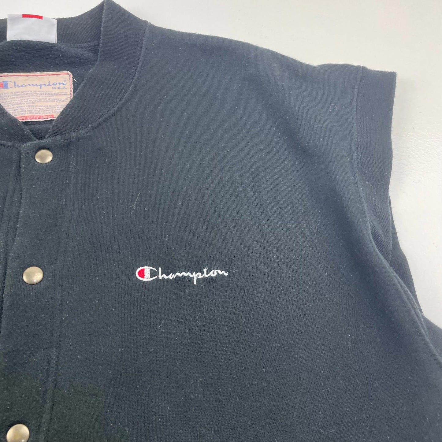 Champion Sleeveless Track Jacket Black Mens XL