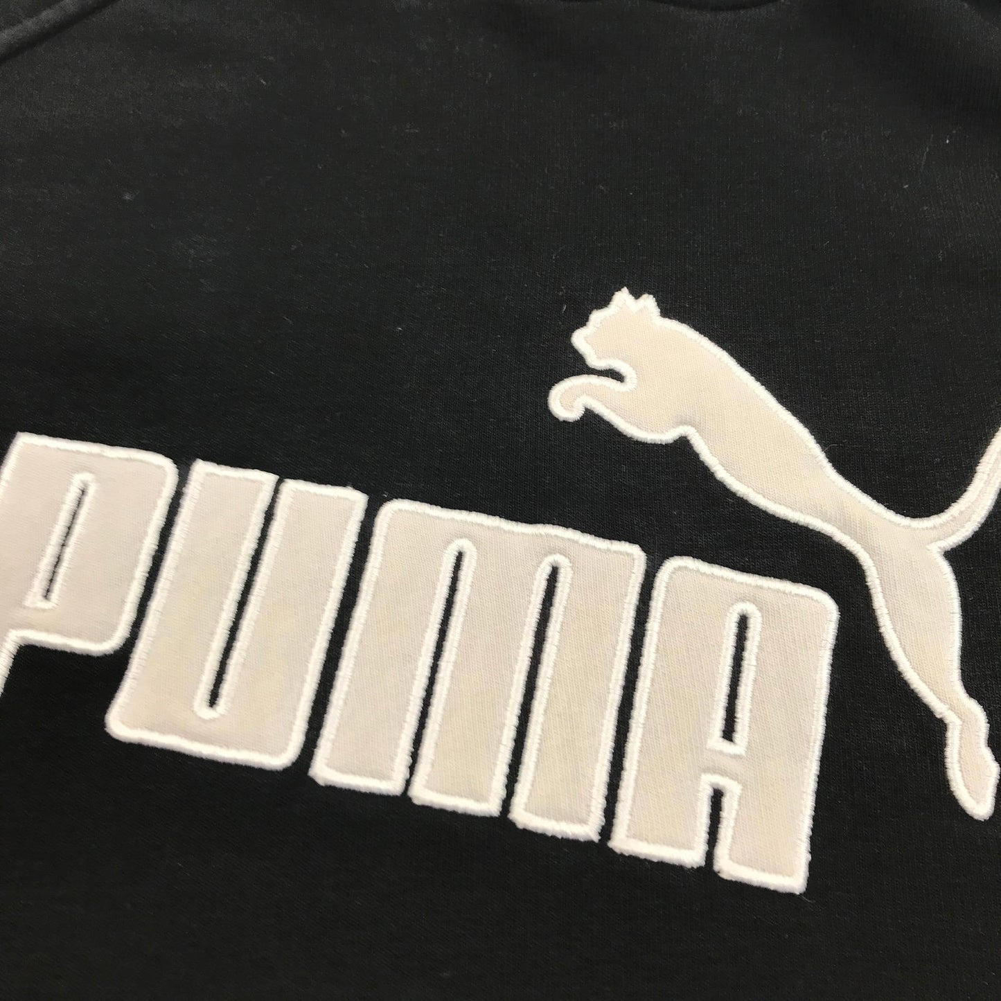Womens PUMA Black Spellout Hoodie , Size 2XL