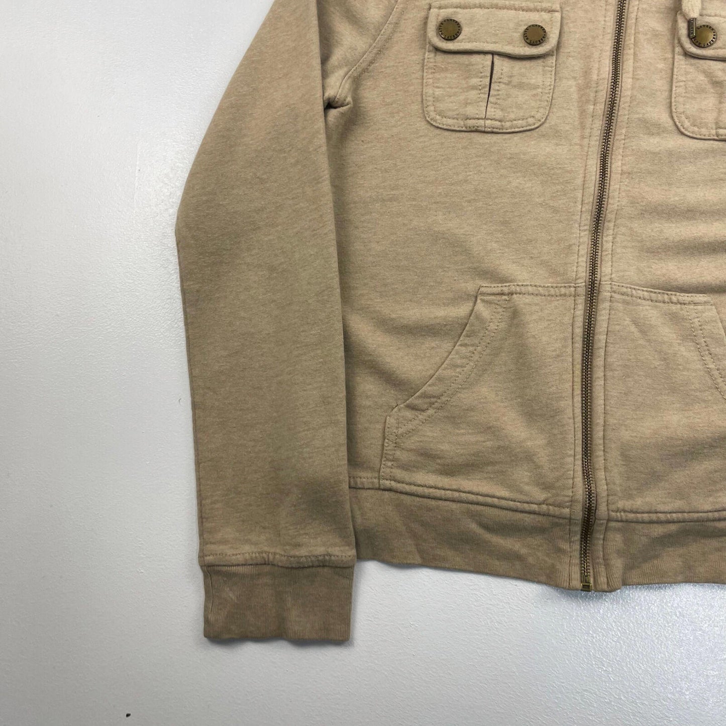 Women’s Ralph Lauren Petite Beige Full Zip Hoodie , Size M
