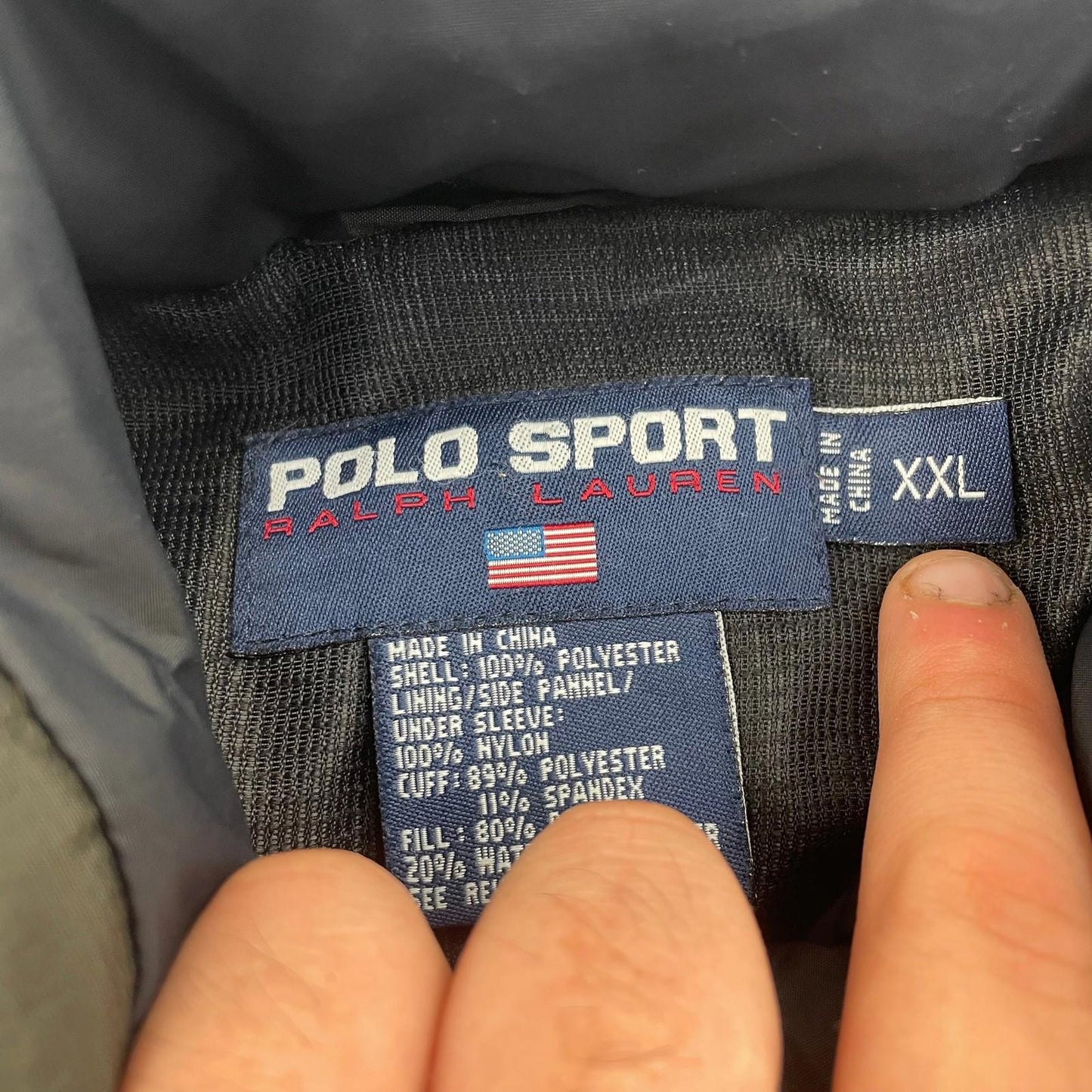 Polo Sport Ralph Lauren Puffer Quilted Jacket Y2K Black Mens XXL