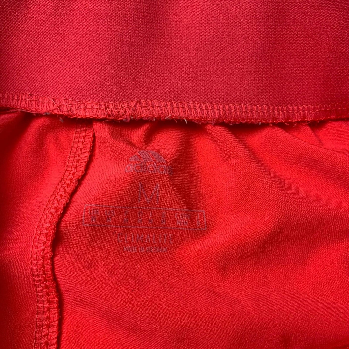 ADIDAS Climalite Shorts Drawstring Casual Red Athletic Mens M