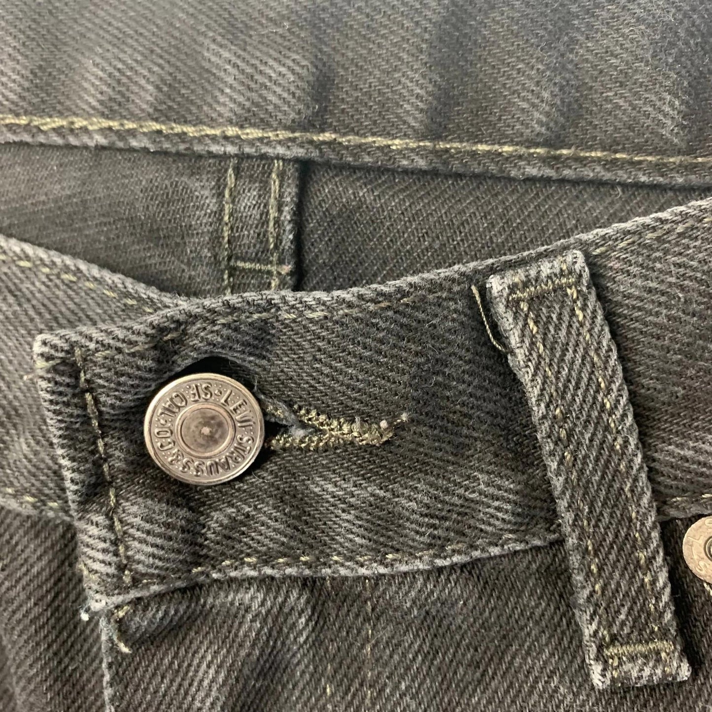 Levi's 505 Regular Straight Jeans Black Denim Men's W36 L32
