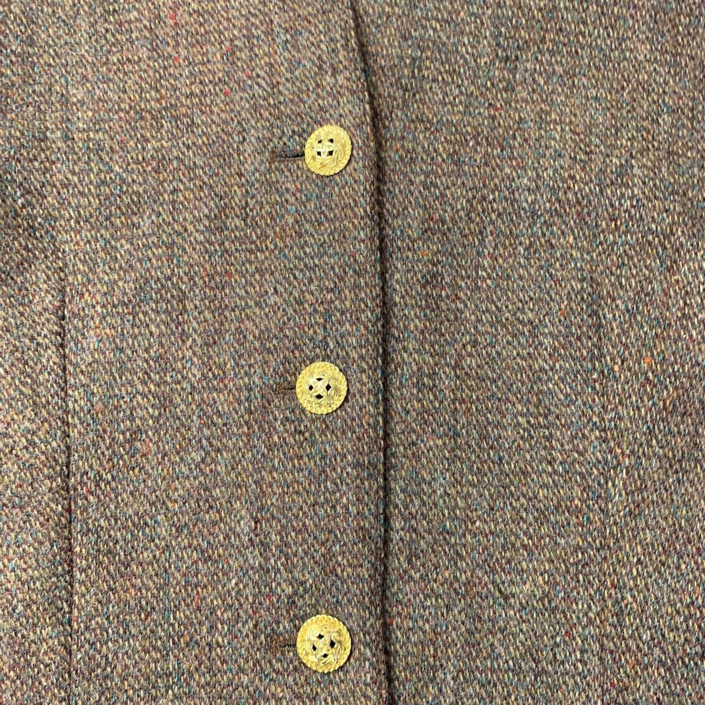 Luisa Spagnoli Jacket Blazer Classic Wool Tweed Brown Women Label Size 46