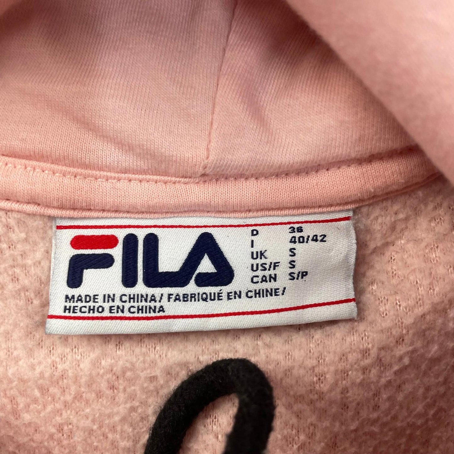 Fila Hoodie Pullover Fleece Pink Womens UK S