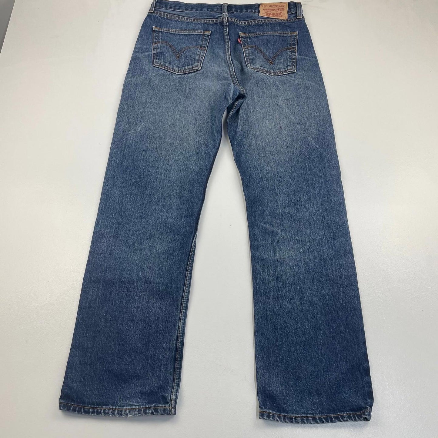 LEVI STRAUSS Straight Leg Denim Blue Jeans Vintage Style Mens W34 L32