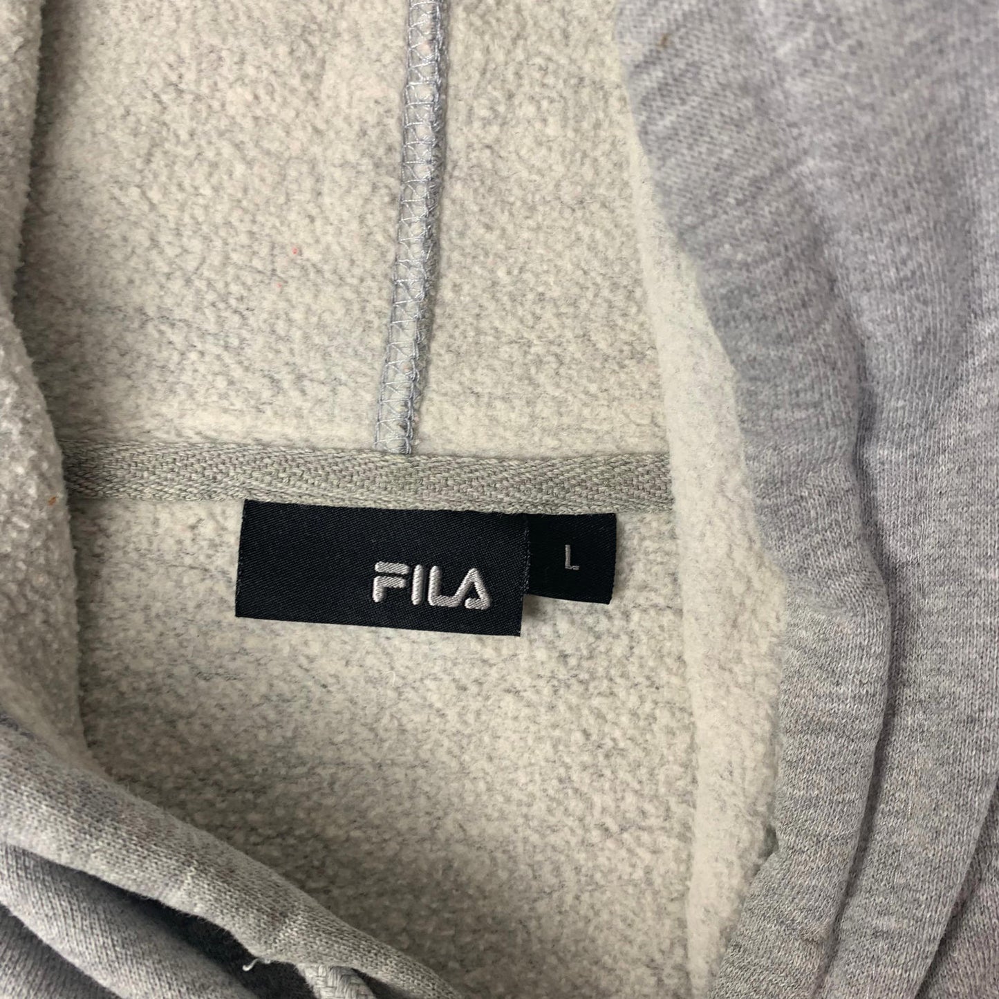 Womens FILA Spellout Hoodie / Grey / Oversized Large