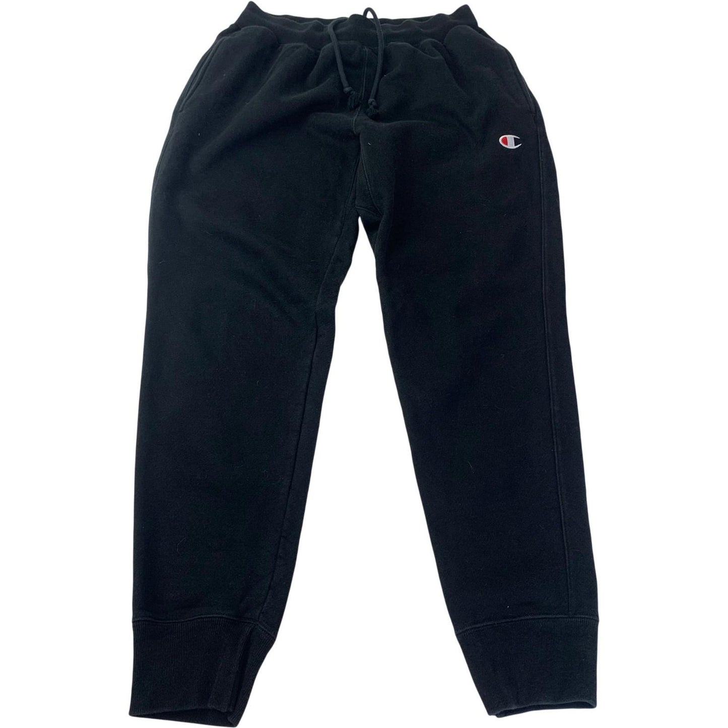 Champion Reverse Weave Joggers Black Logo Cuffed Sweatpants Mens Medium