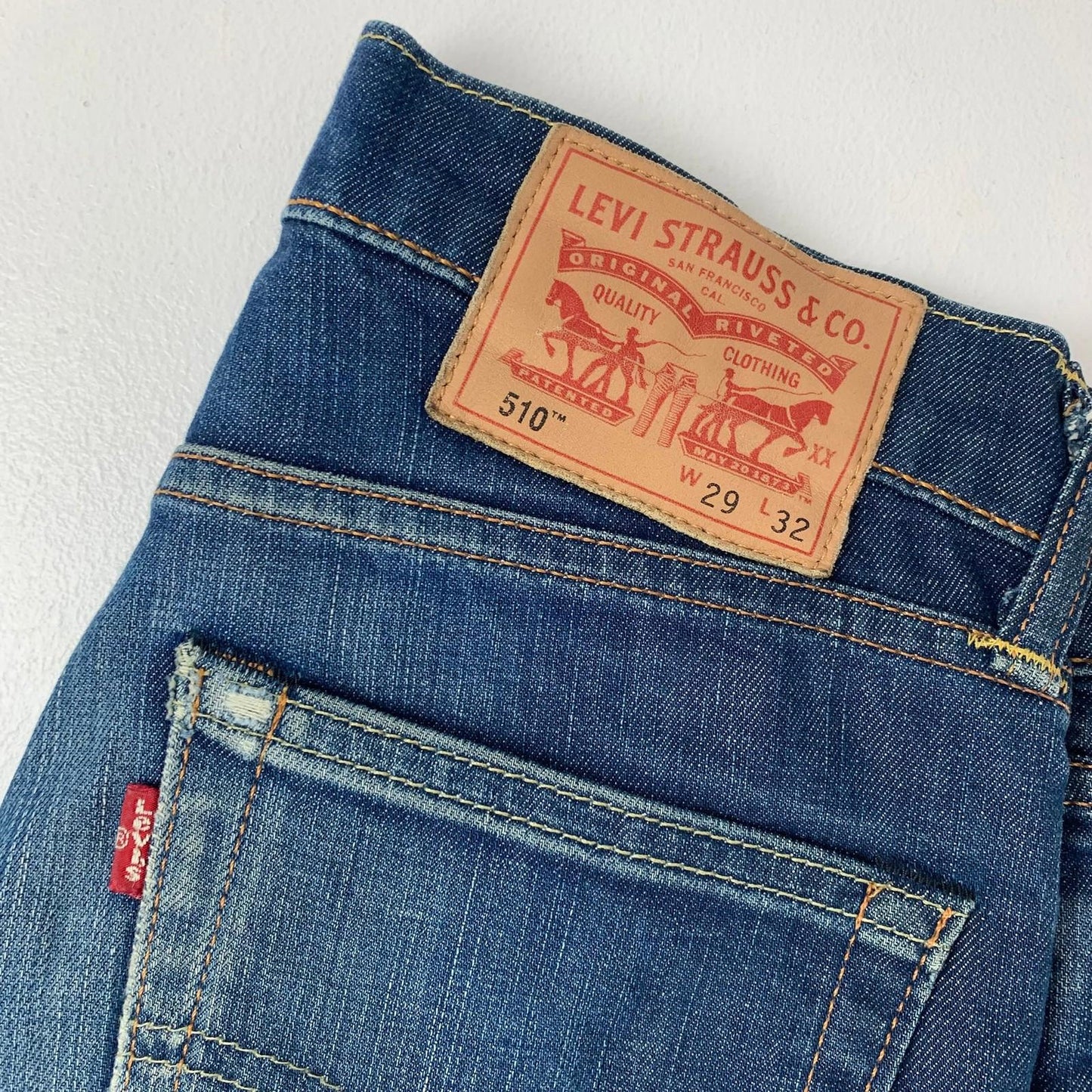 LEVI'S 510 Skinny Fit Denim Jeans Blue Stretch Classic Mens W29 L32