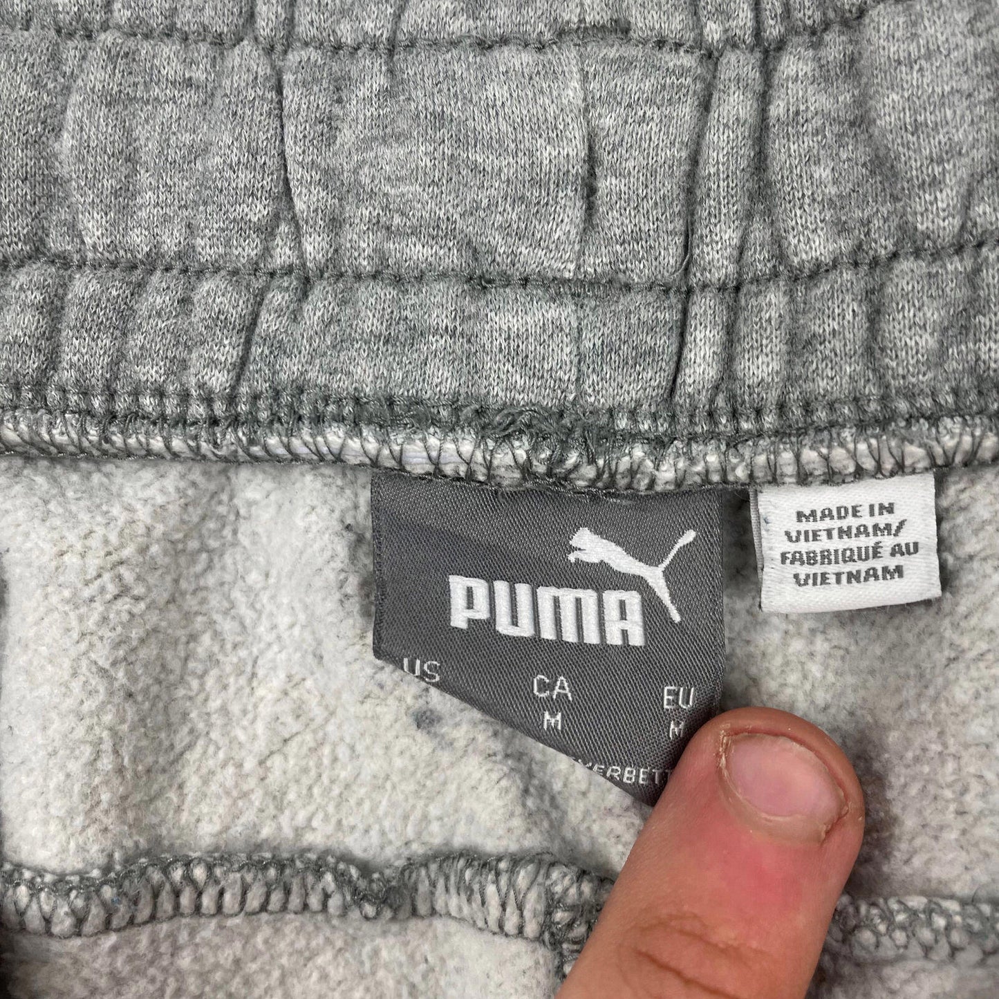 Men’s PUMA Light Grey Embossed Joggers , Size Medium