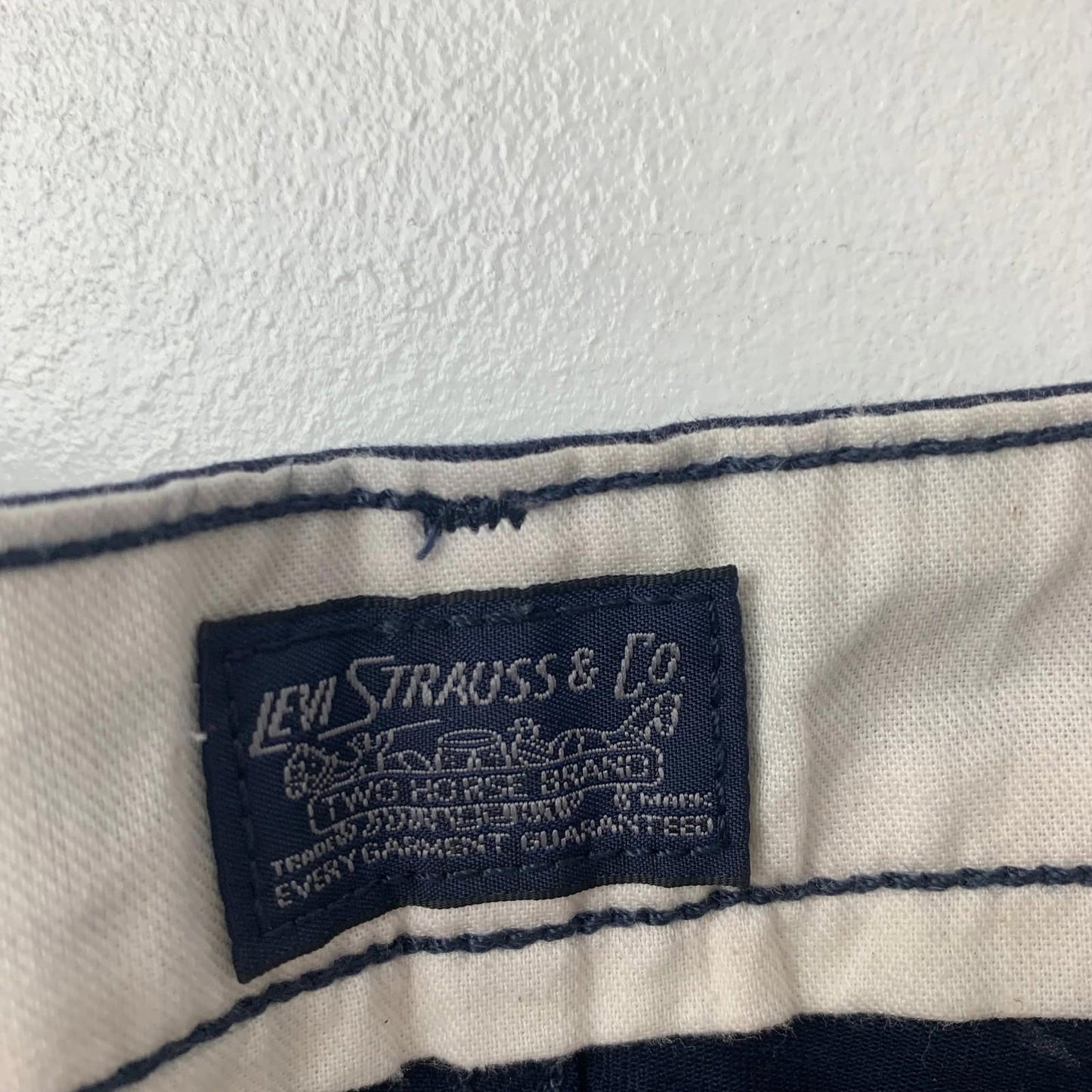 Levi Strauss Chino Trousers Classic Fit Navy Blue Mens W36 L30